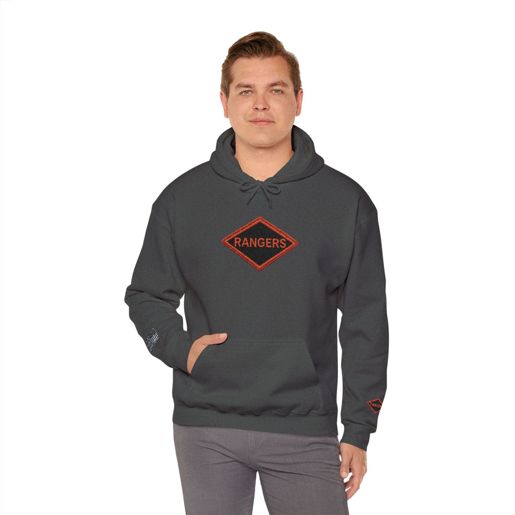 Vintage Army Ranger Embroidered Hooded Sweatshirt