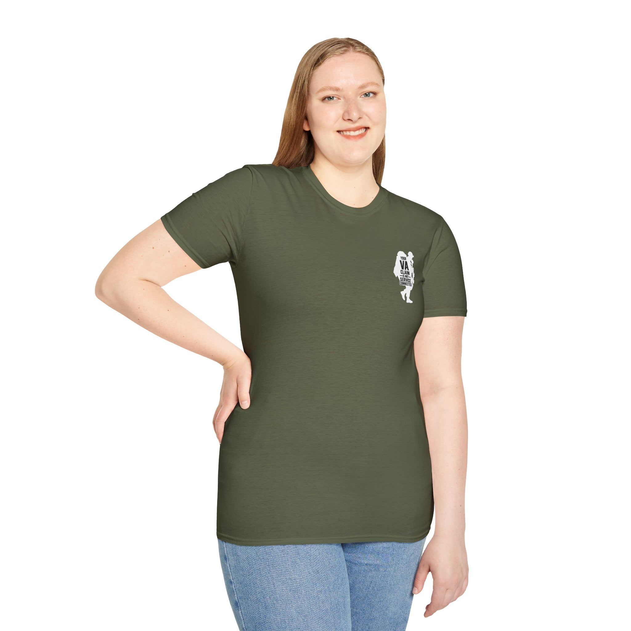 DD-214 service connected T-Shirt (White Graphic)