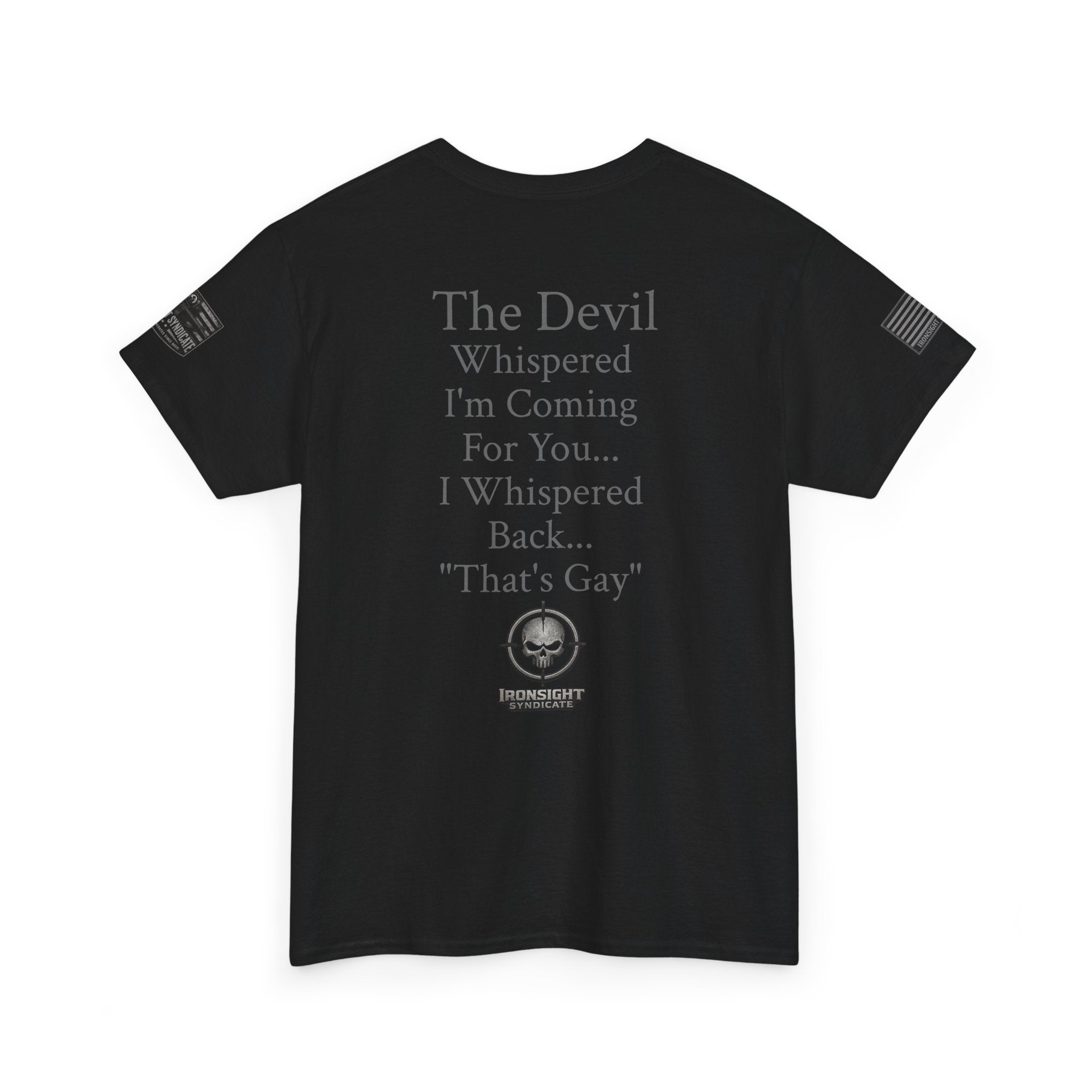 The Devil Whispered T-Shirt — Tactical Skull Target Logo Tee