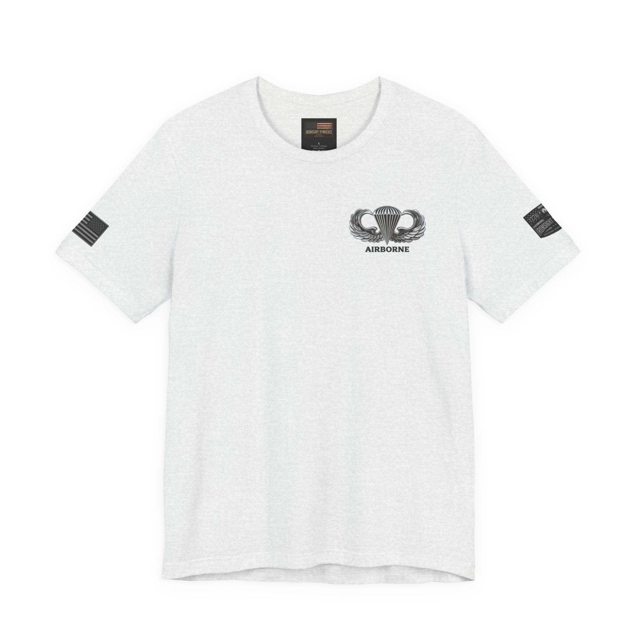 Airborne, Death From Above T - US Army Airborne Wings Veteran T-Shirt - S / Ash | Ironsight Syndicate