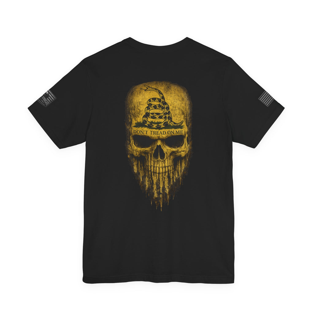 Don't Tread On Me Skull T-Shirt | Gadsden Flag Patriotic Military Tee for Veterans & Patriots Adult (13 and up), unisex