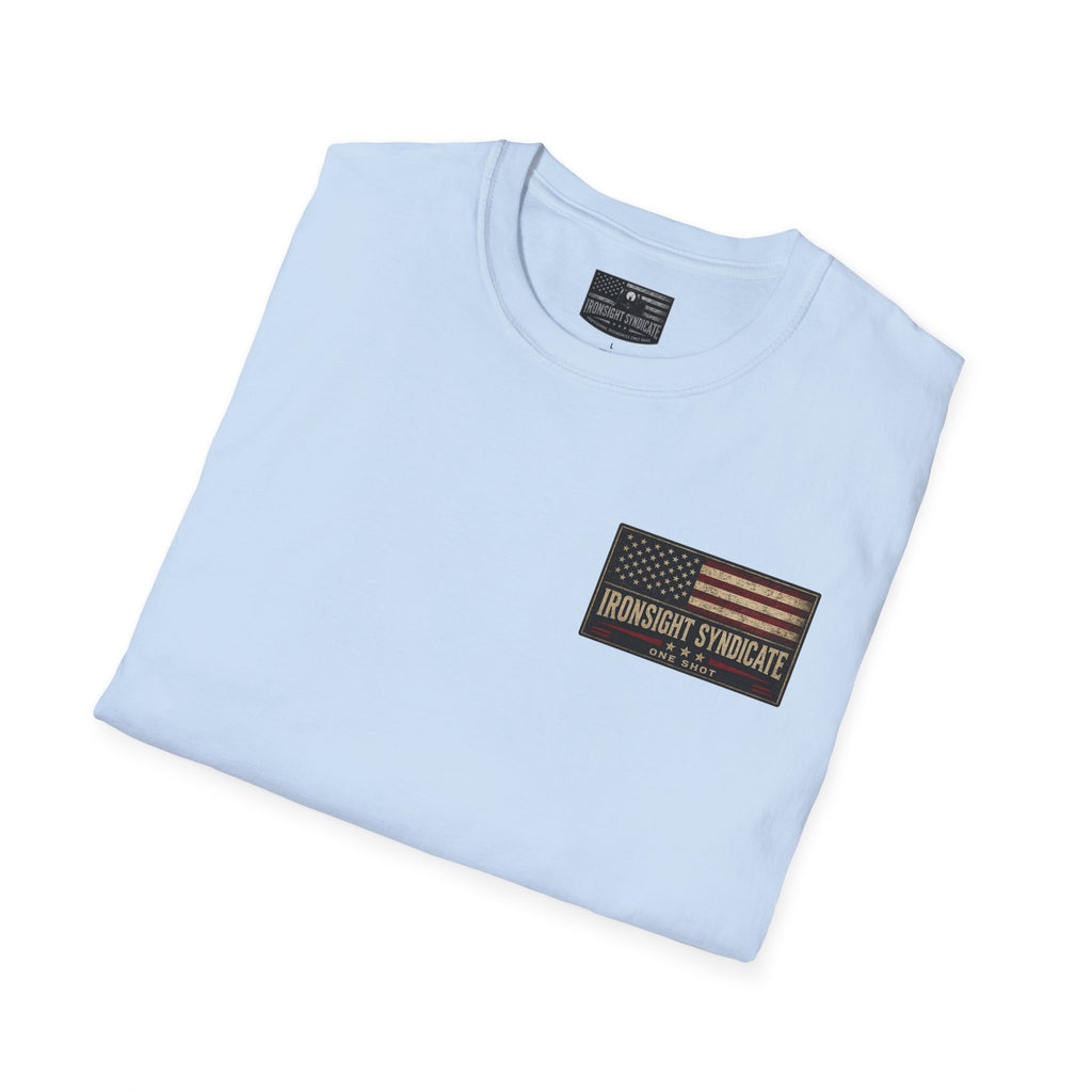 MH-60 Liberty Hawk! Patriotic Ironsight Syndicate T-Shirt | Patriotic Military Graphic Tee for Veterans & Patriots, Adult (13 and up), unisex