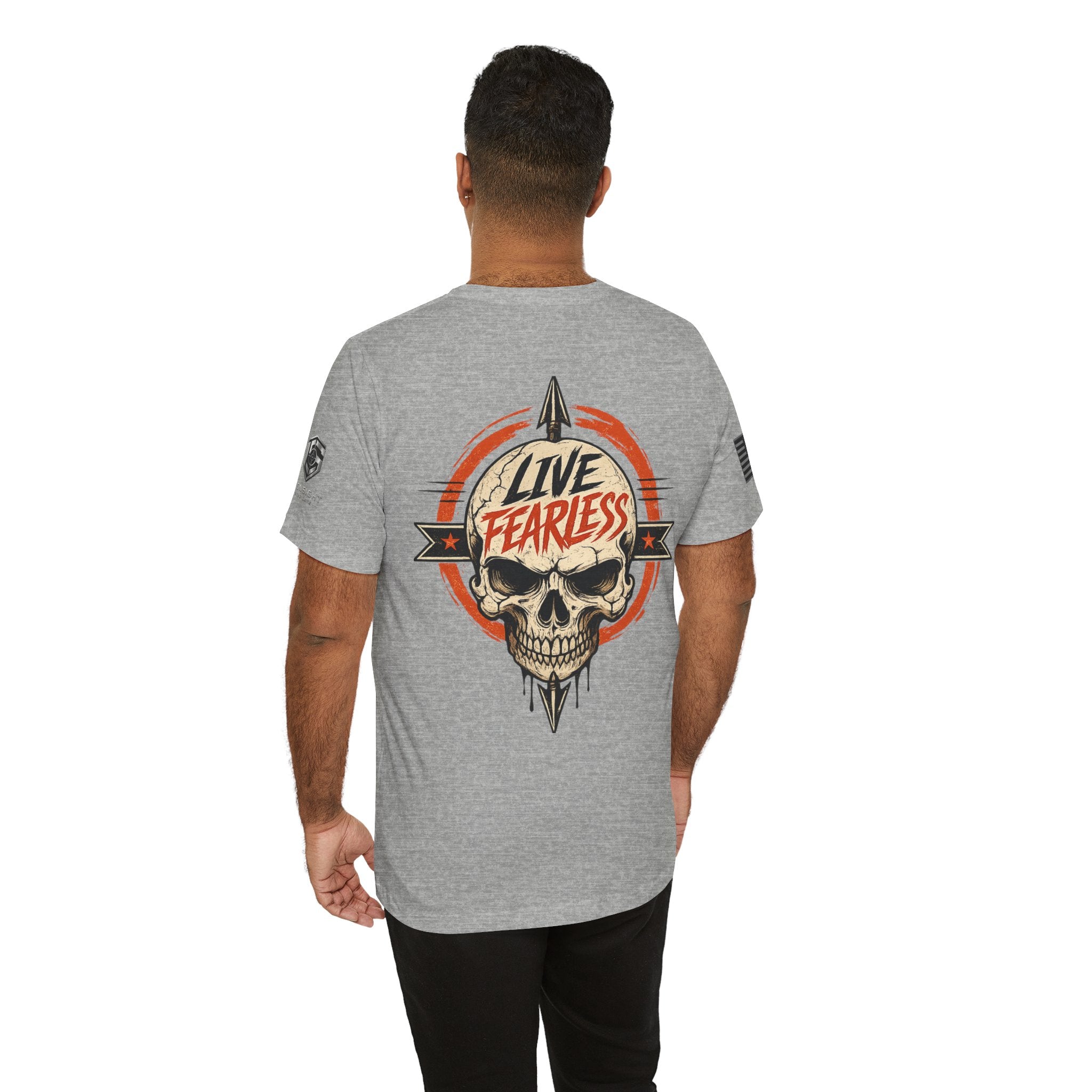 Live Fearless Skull Military T-Shirt | Ironsight Syndicate