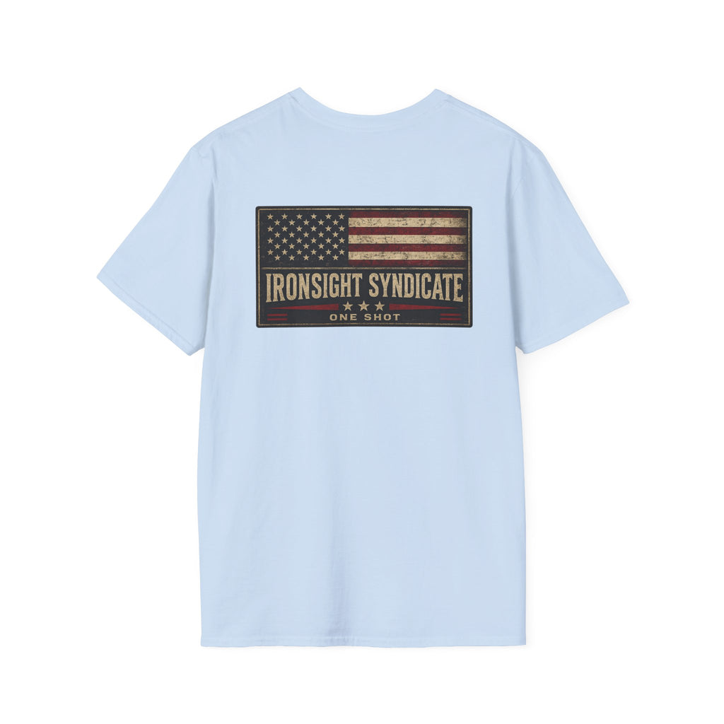 Red White and Blue Ironsight Syndicate T-Shirt, Adult (13 and up), unisex
