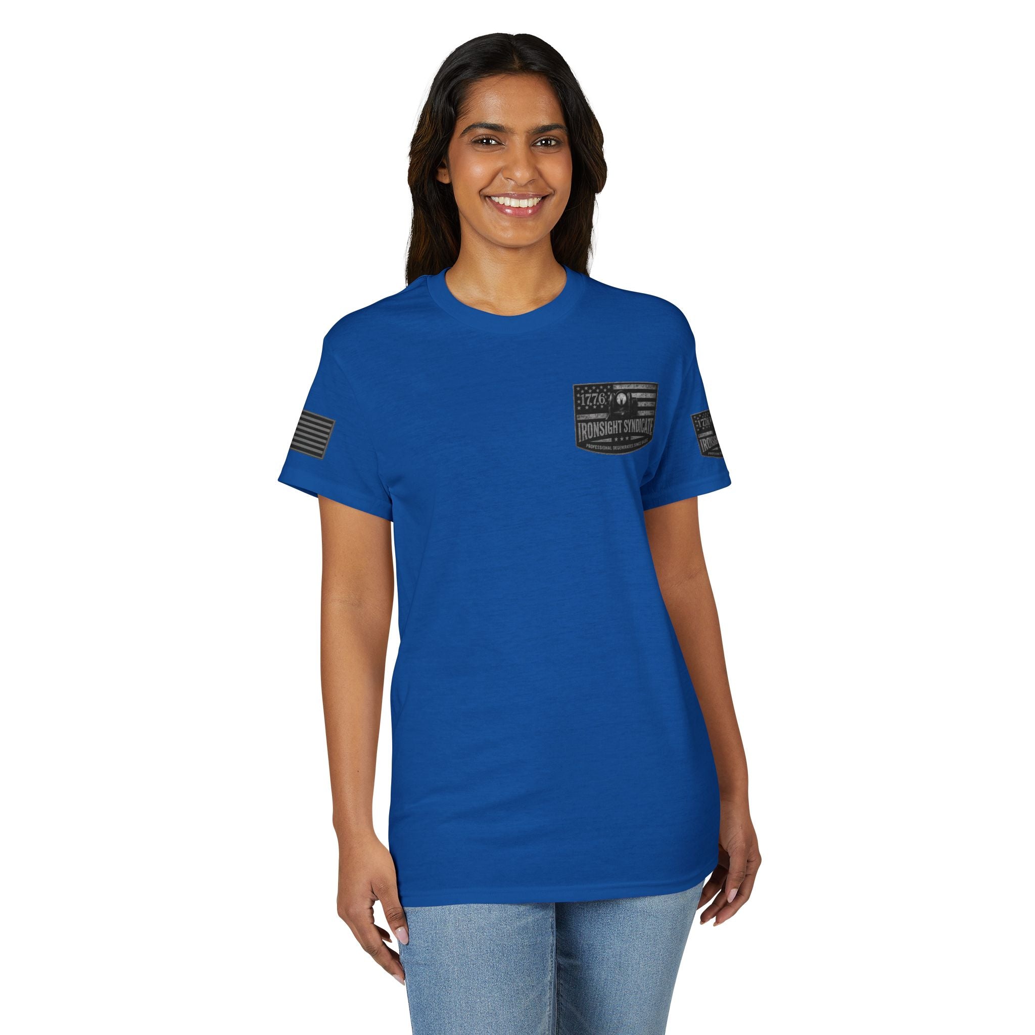 Machine gun George Washington  T-Shirt | Patriotic Military Graphic Tee for Veterans & Patriots, Adult (13 and up), unisex