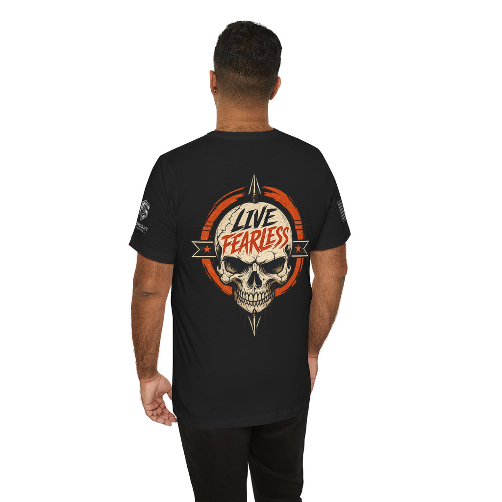 Live Fearless Skull Military T-Shirt | Ironsight Syndicate