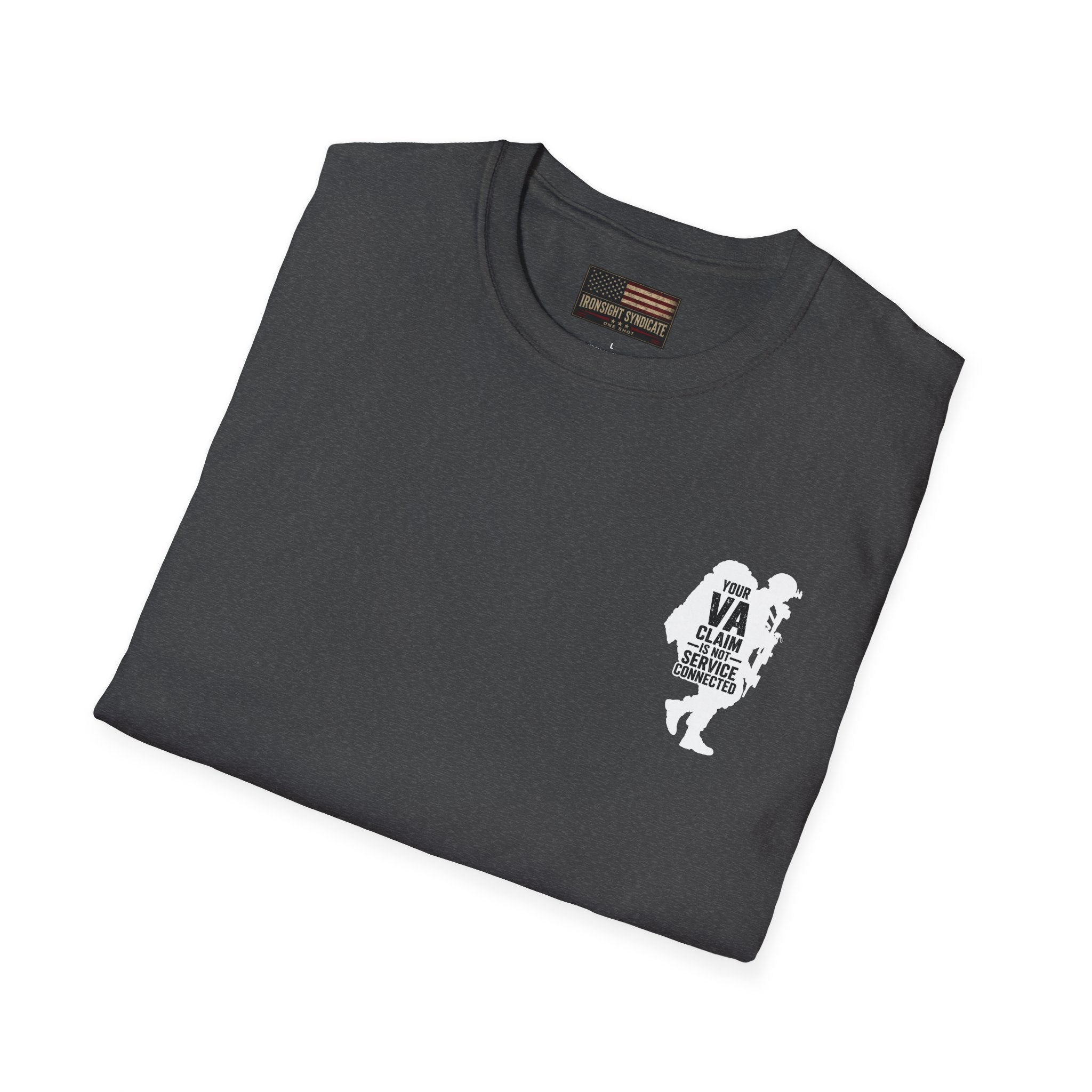 DD-214 service connected T-Shirt (White Graphic)