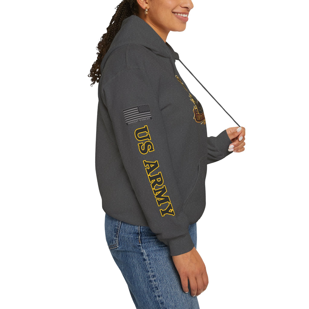 US Army Veteran Crest Graphic Hoodie – Premium Heavyweight Military Pride Sweatshirt
