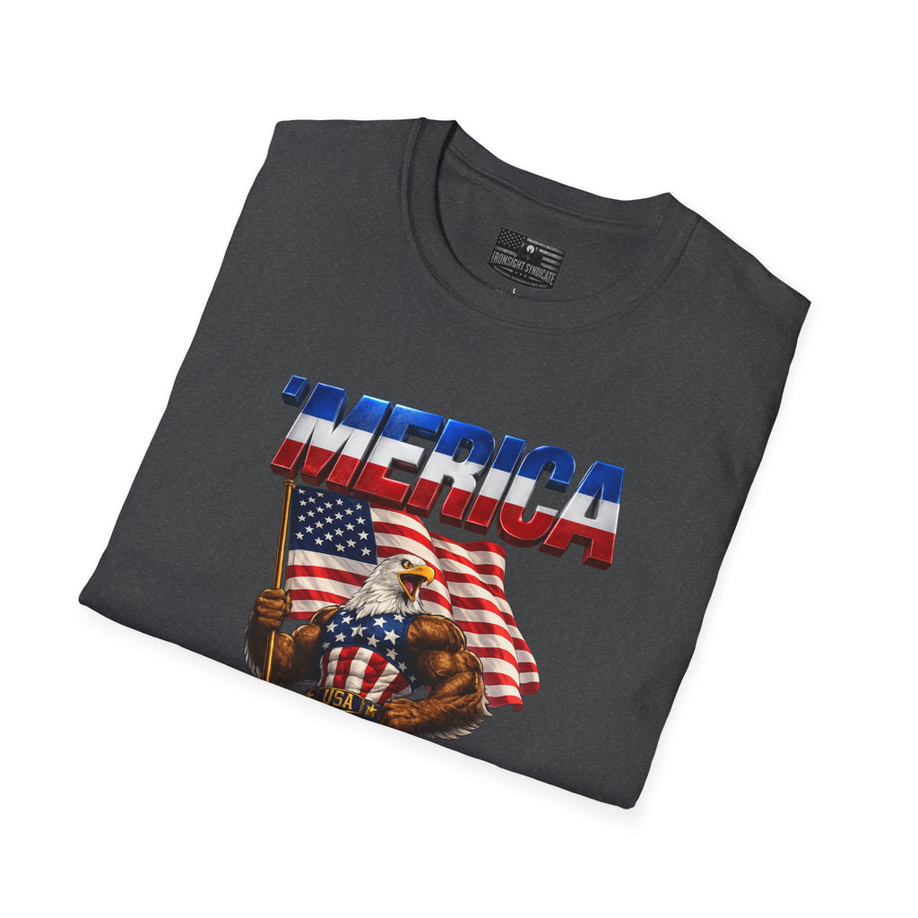 Merican Eagle T-Shirt | Patriotic Military Graphic Tee for Veterans & Patriots, Adult (13 and up), unisex