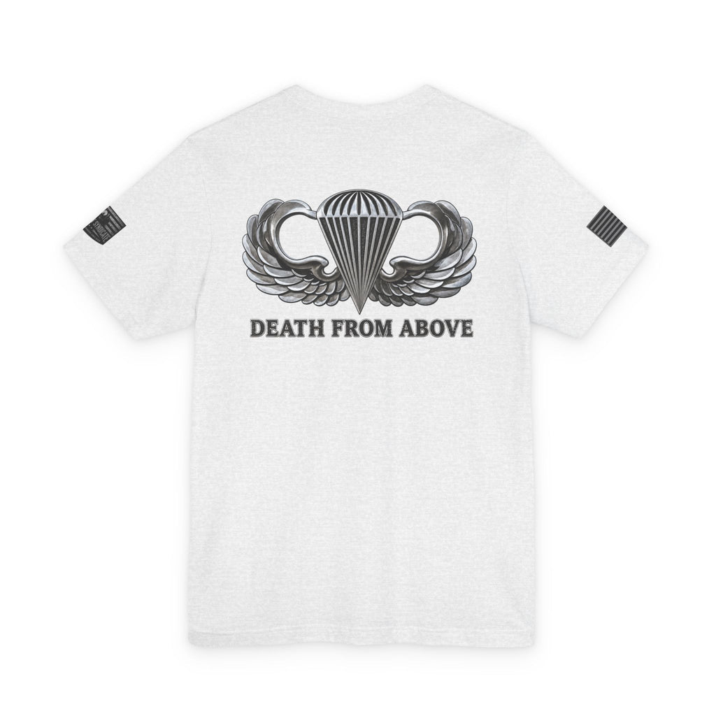 Airborne, Death From Above T - US Army Airborne Wings Veteran T-Shirt | Ironsight Syndicate