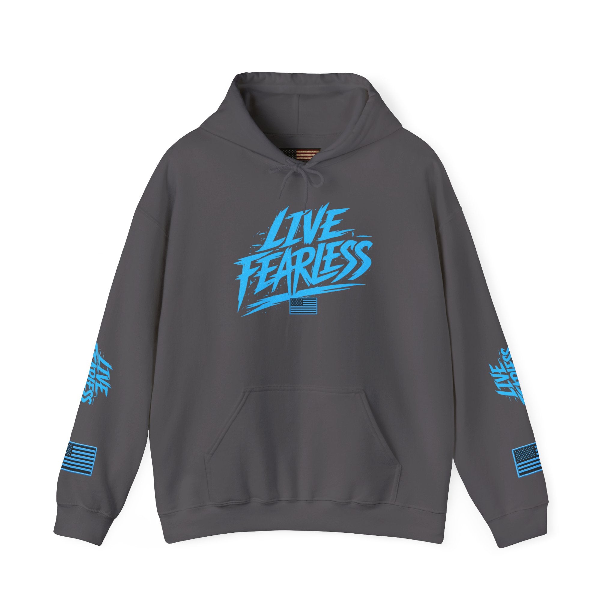 Live Fearless Hoodie | Premium Heavy Weight-Military-Inspired Patriotic Hoodie - Charcoal | Ironsight Syndicate
