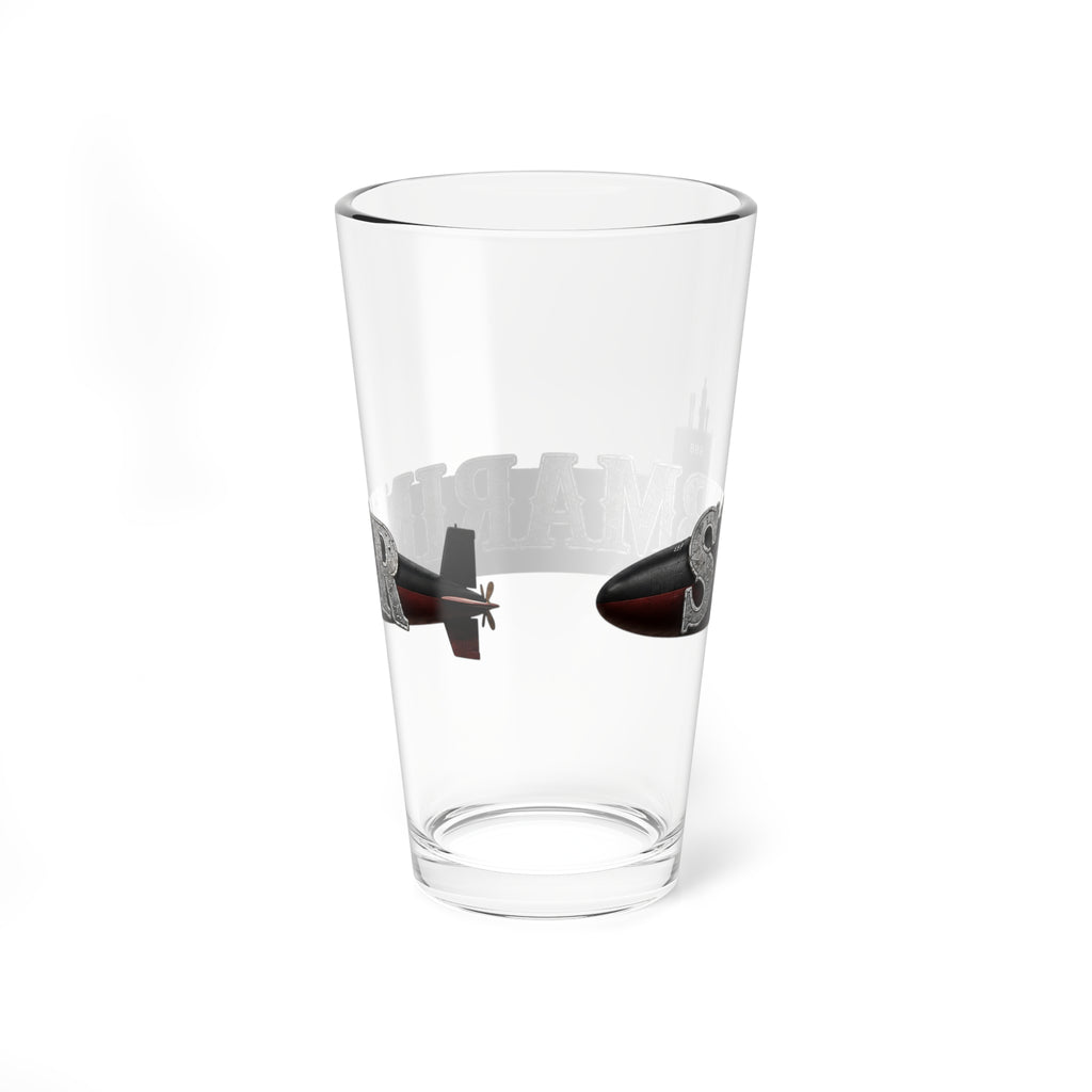 Submariner Mixology Pint Glass — 16oz Mixing Glass with Nautical Submarine Design