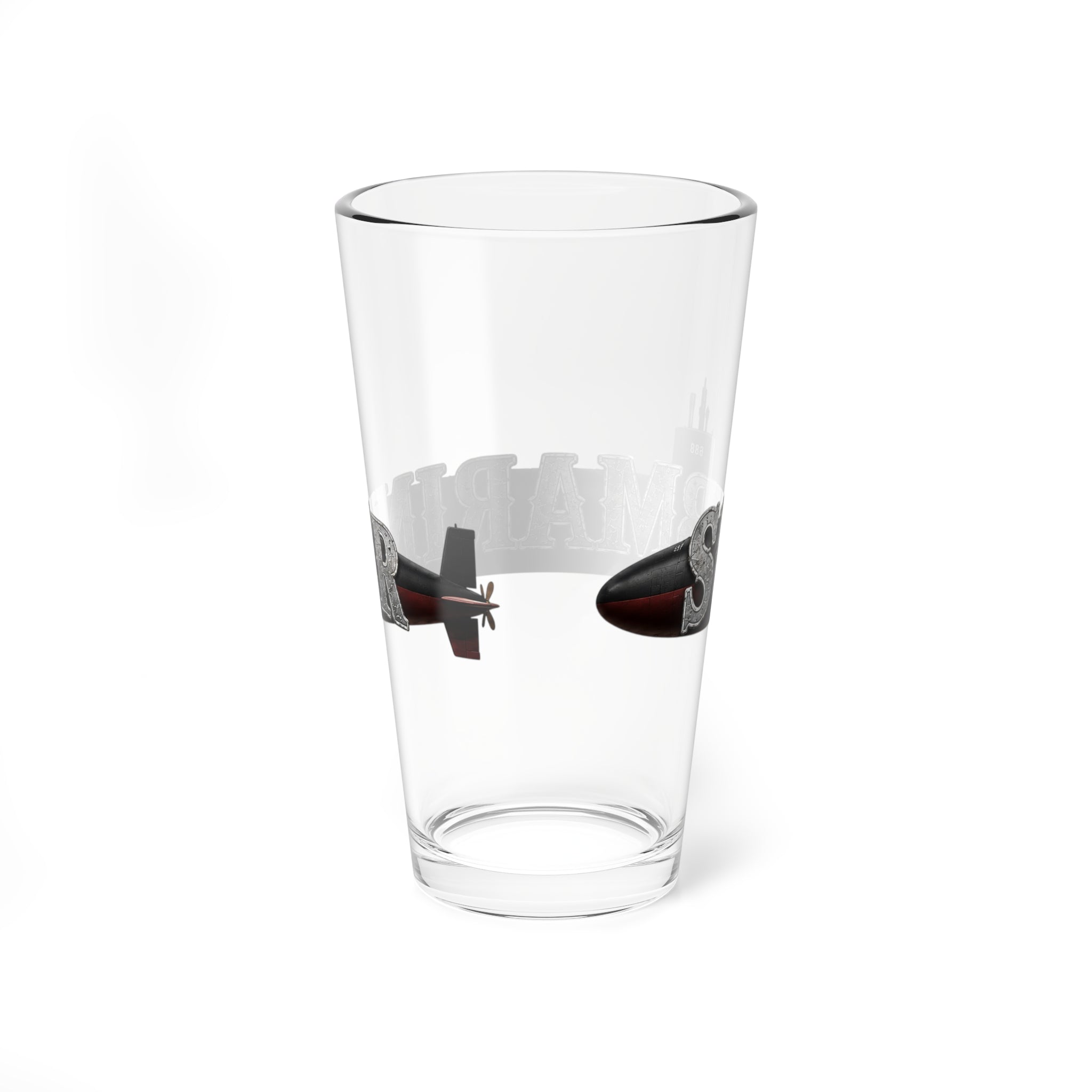Submariner Mixology Pint Glass — 16oz Mixing Glass with Nautical Submarine Design