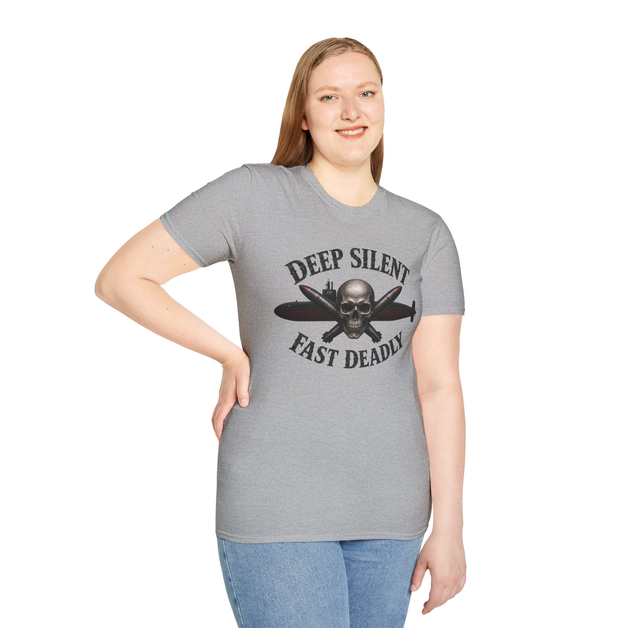 Deep, Silent, Fast Deadly US Navy Submariner Graphic Front T-Shirt