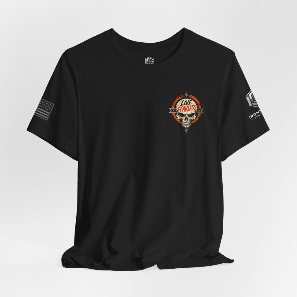 Live Fearless Skull Military T-Shirt | Ironsight Syndicate