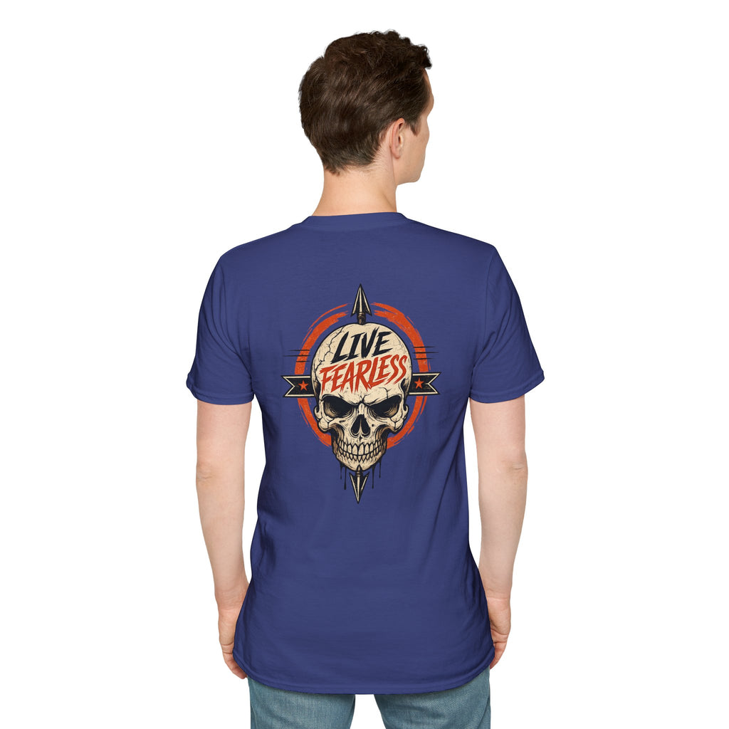Live Fearless Skull Military T-Shirt (Front and Back) | Ironsight Syndicate