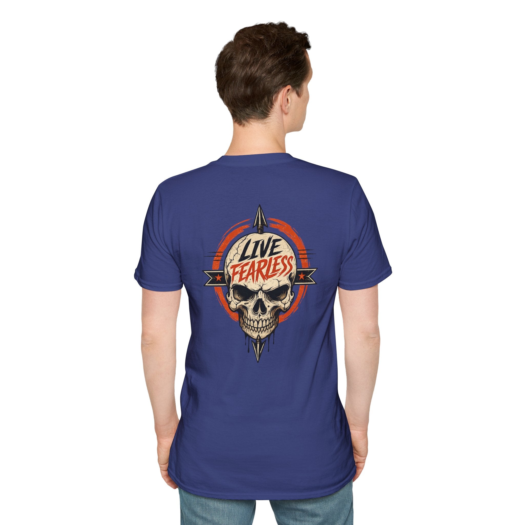 Live Fearless Skull Military T-Shirt (Front and Back) | Ironsight Syndicate