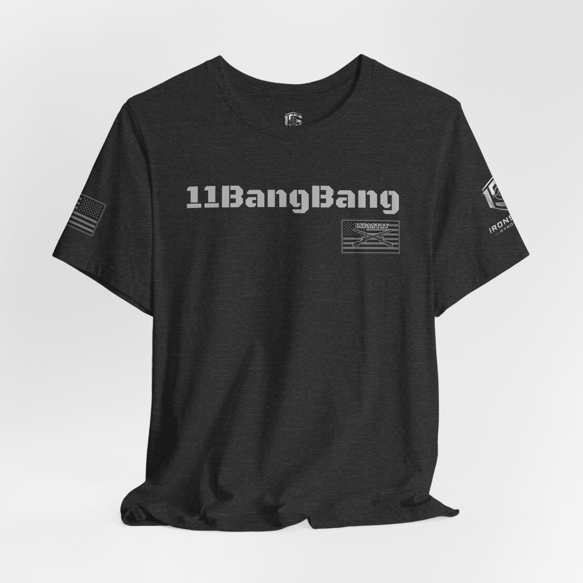 11Bang Bang (White Text)  Infantry Inspired Patriotic T-Shirt