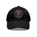 Embroidered Round Leather Patch Dad Hat – Ironsight Syndicate Logo