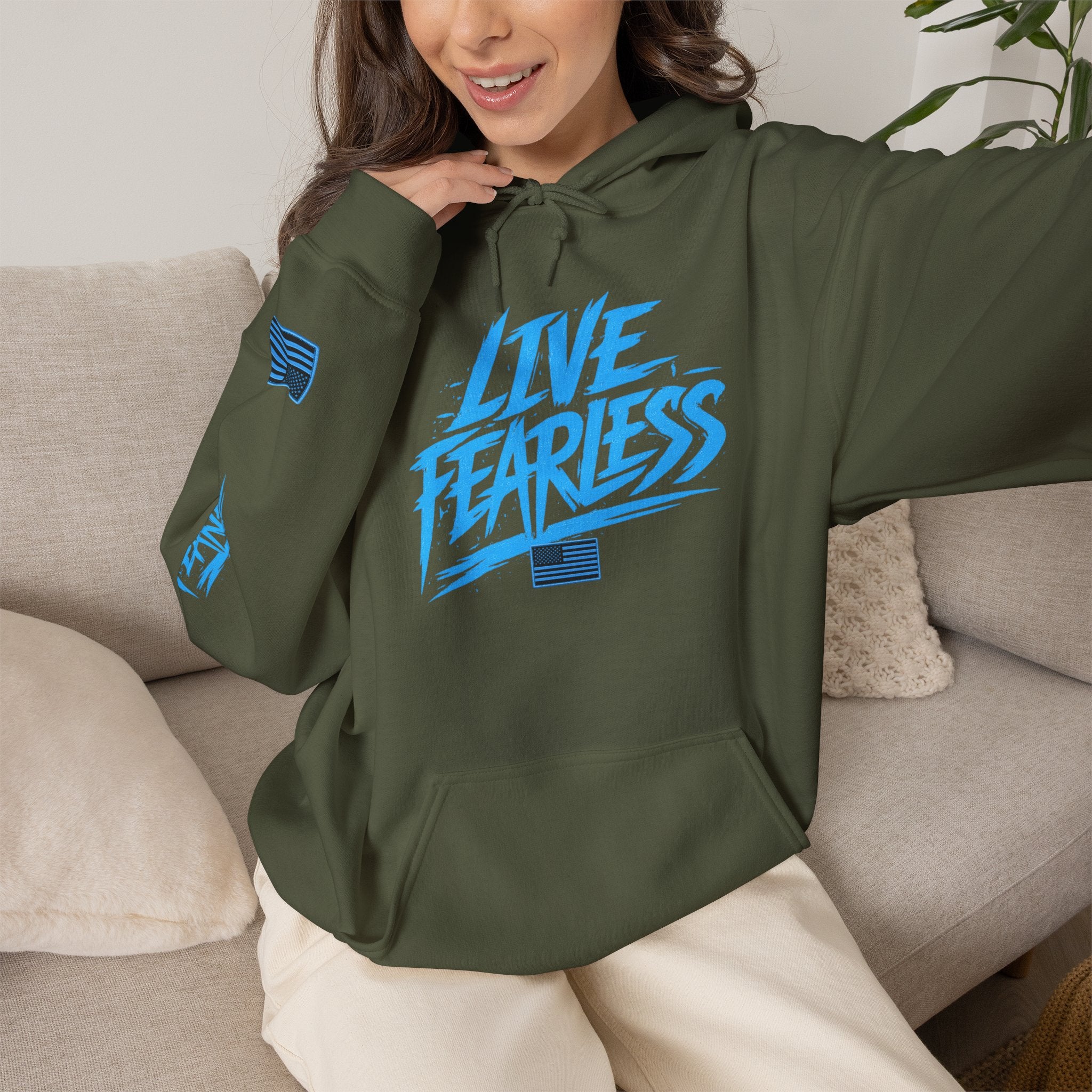 Live Fearless Hoodie | Premium Heavy Weight-Military-Inspired Patriotic Hoodie | Ironsight Syndicate