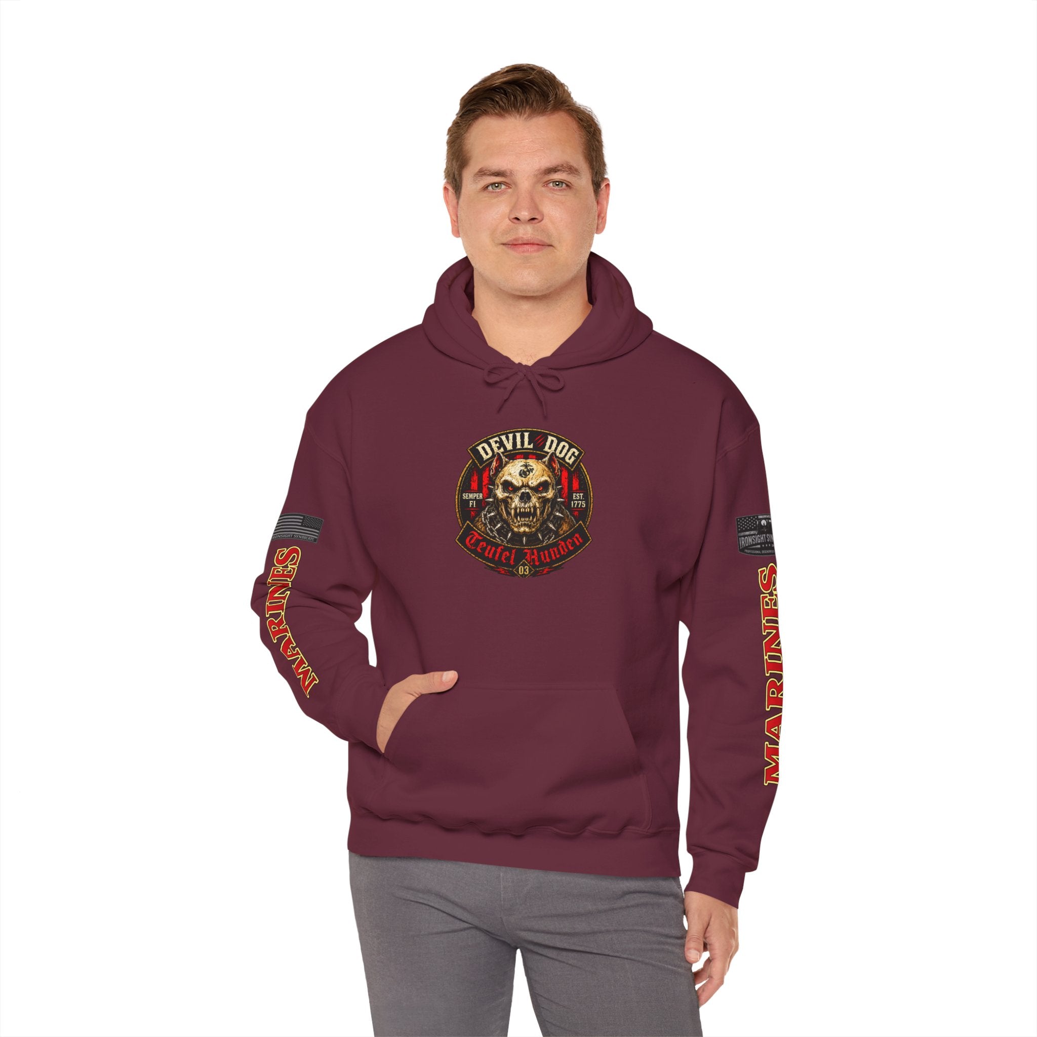 Devil Dog, Teufel Hunden Marine Corps Hooded Sweatshirt
