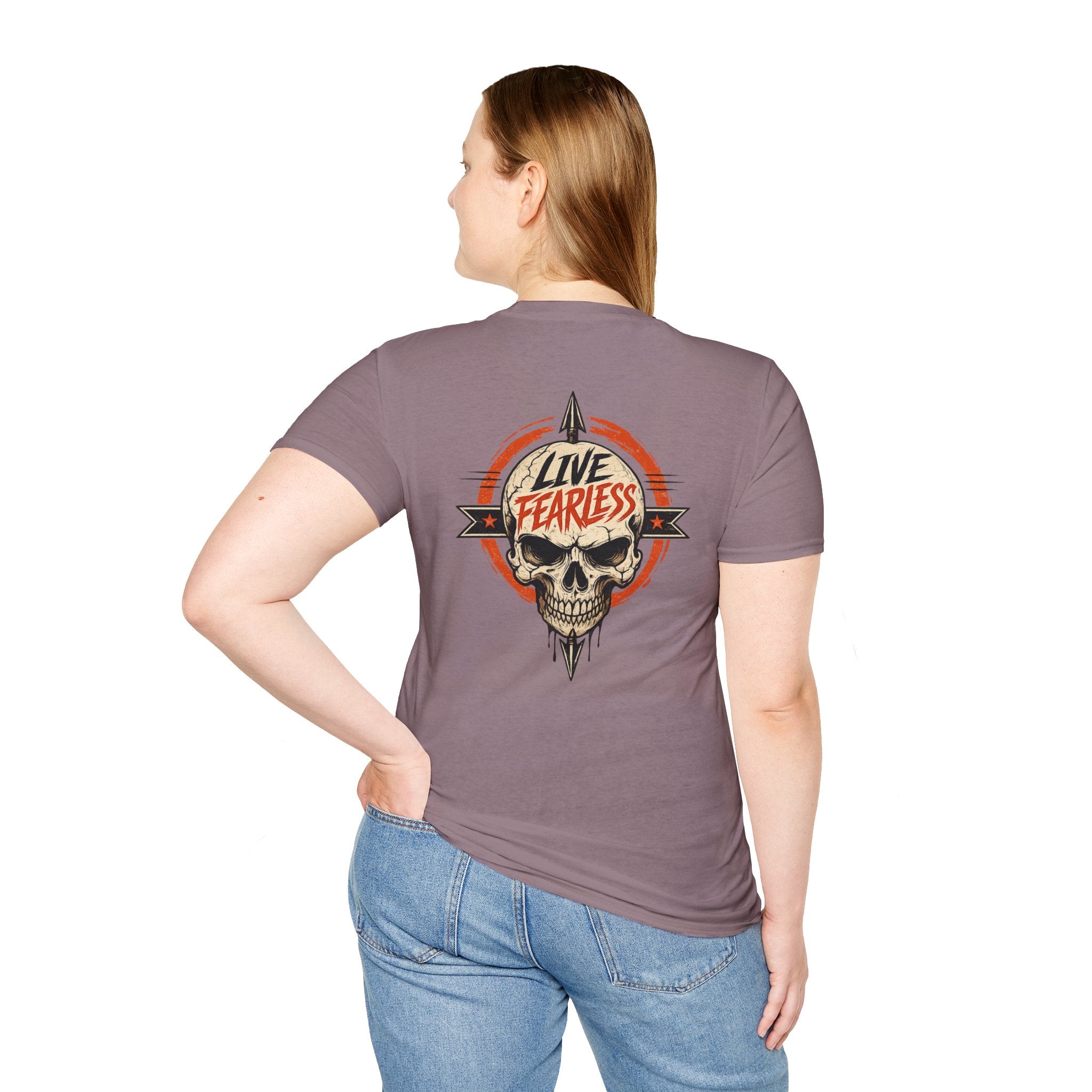 Live Fearless Skull Military T-Shirt (Front and Back) | Ironsight Syndicate