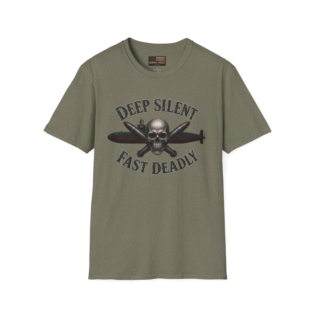 Deep, Silent, Fast Deadly US Navy Submariner Graphic Front T-Shirt