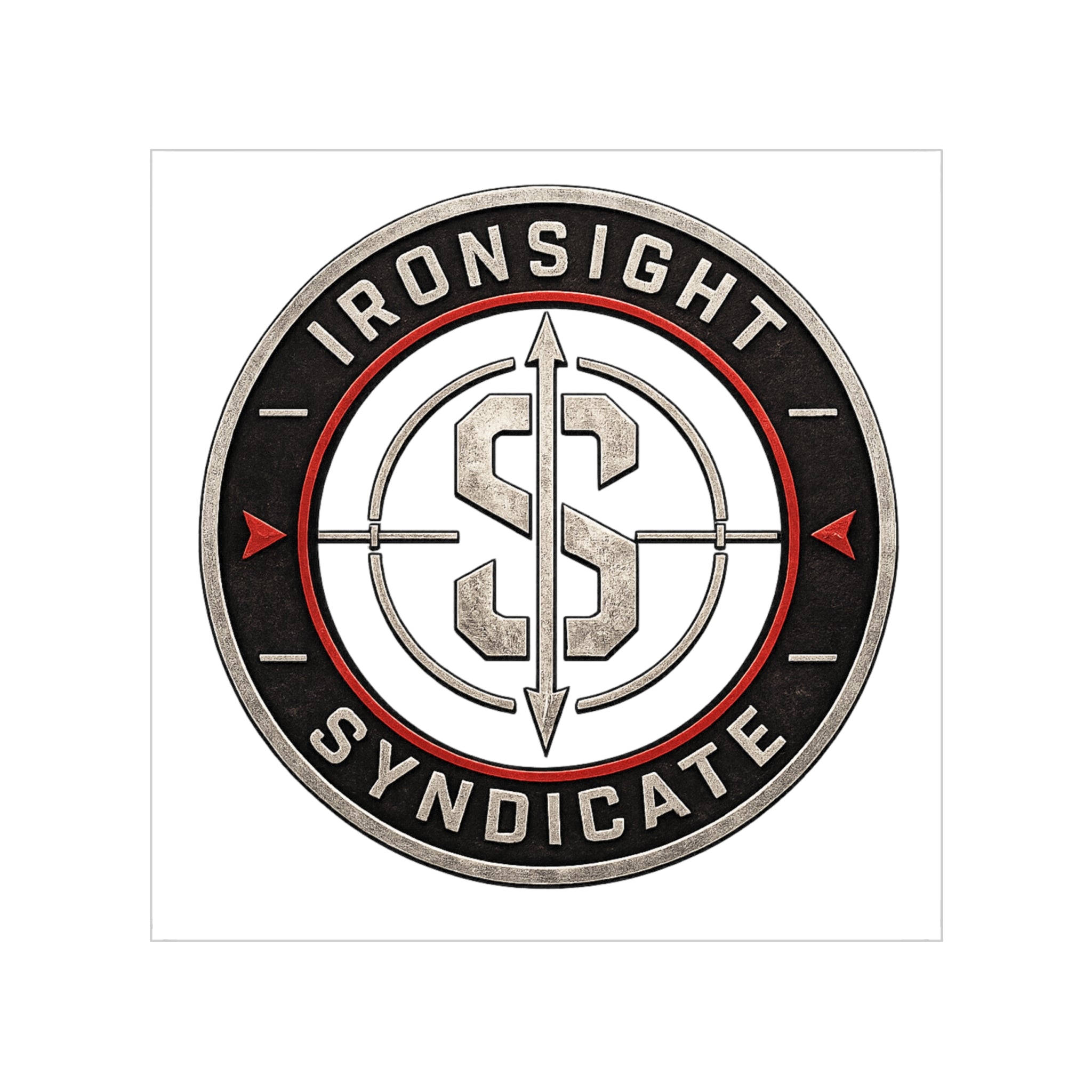 Ironsight Syndicate Outdoor Sticker — Waterproof Transparent Square Decal
