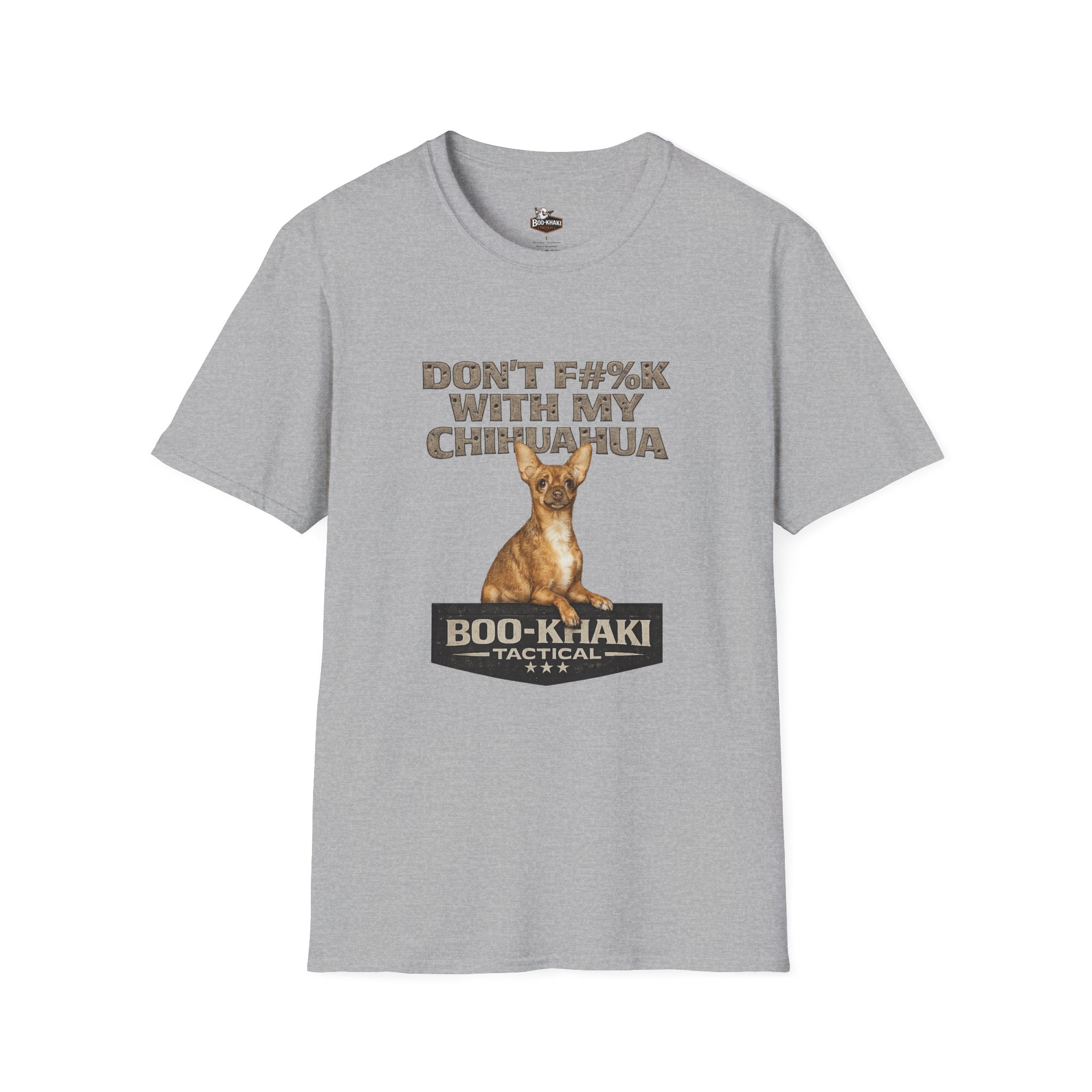 Don't F#%K with my Chihuahua T-Shirt - Boo-Khaki Tactical Graphic Tee - Sport Grey / S | Ironsight Syndicate