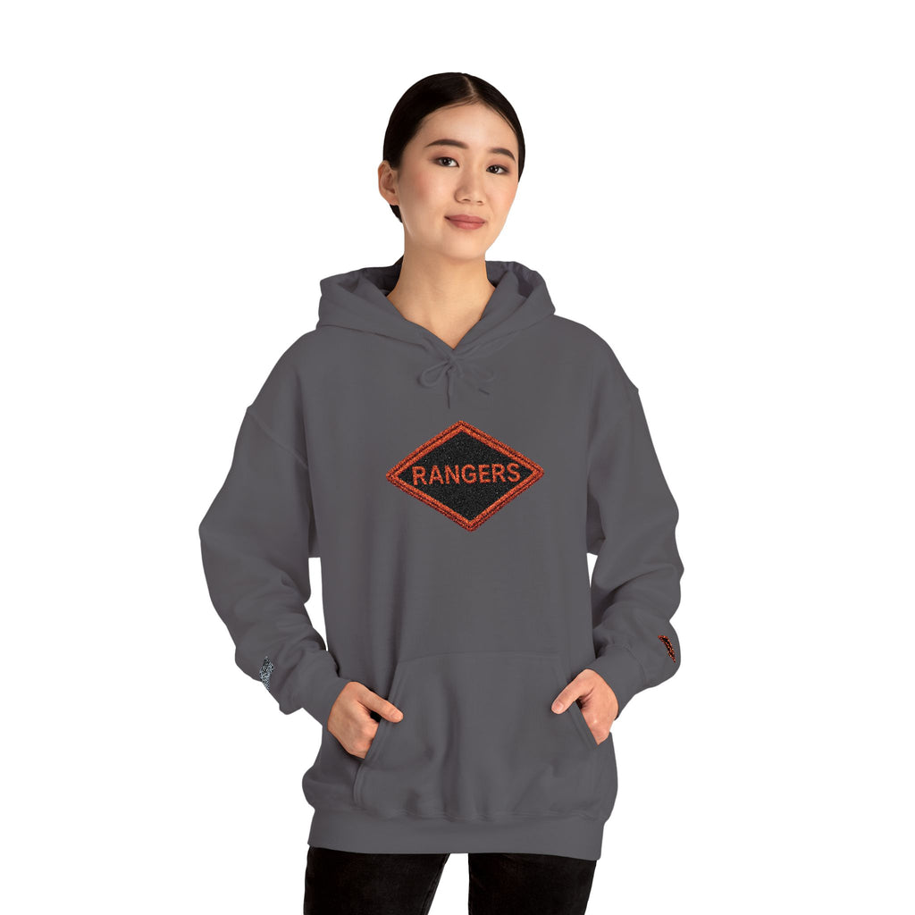 Vintage Army Ranger Embroidered Hooded Sweatshirt