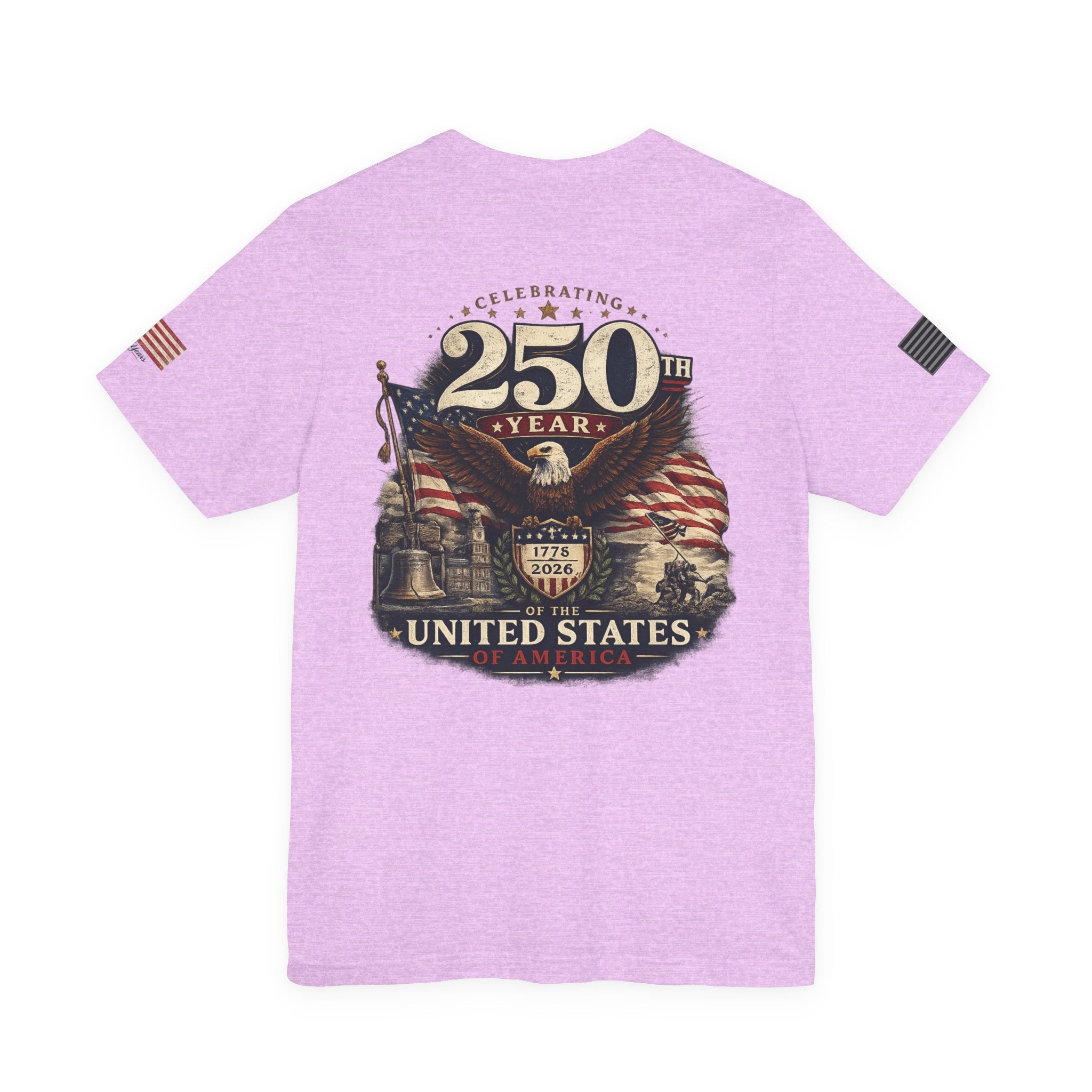 America 250th Anniversary T-Shirt | Patriotic Eagle & American Flag Shirt | 1776-2026 United States Tee front and back