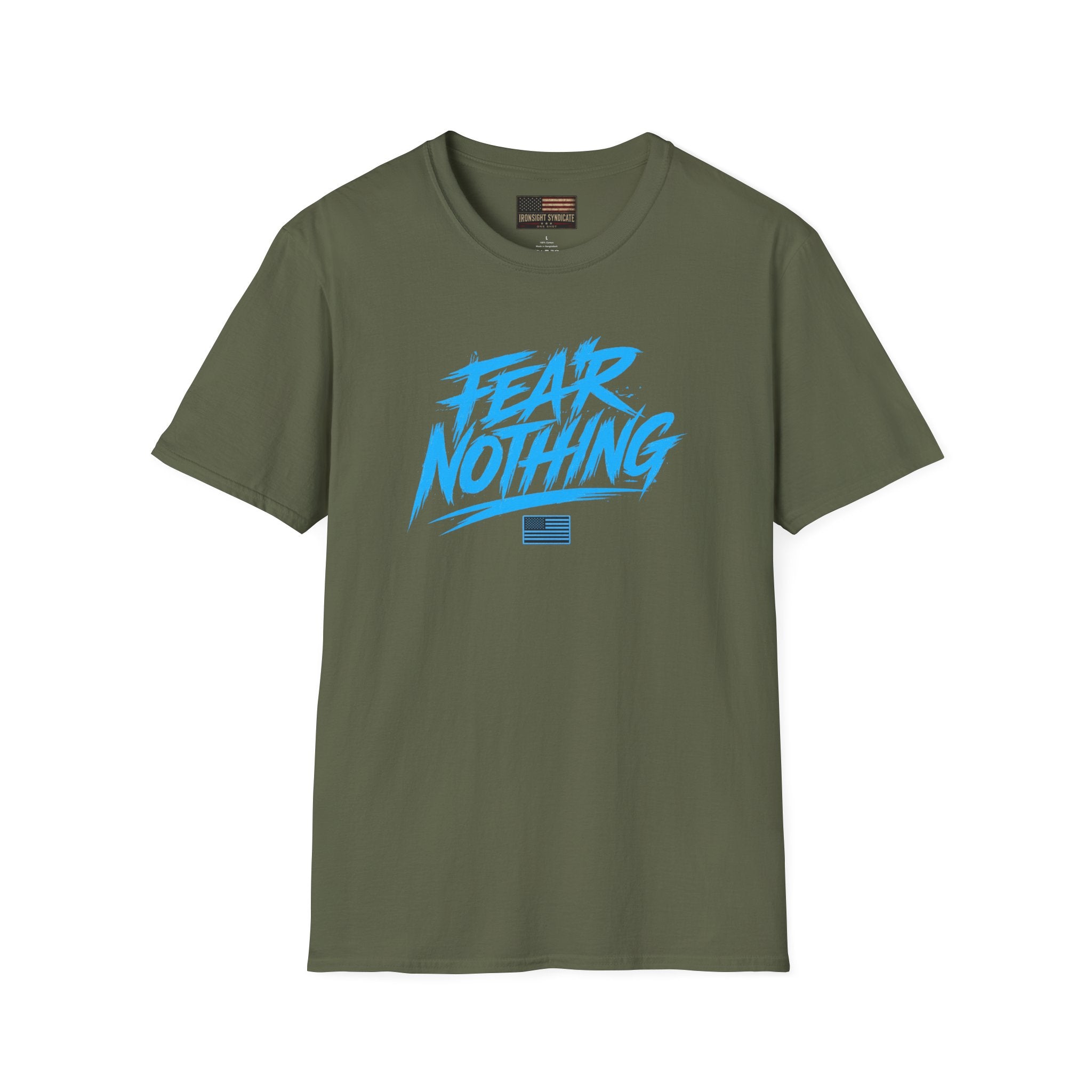 Fear Nothing/Live Fearless Blue – Premium Graphic T-Shirt | Ironsight Syndicate