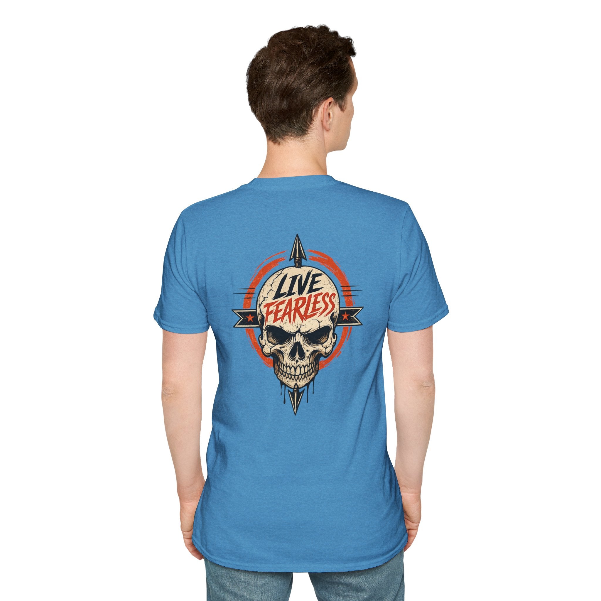 Live Fearless Skull Military T-Shirt (Front and Back) | Ironsight Syndicate