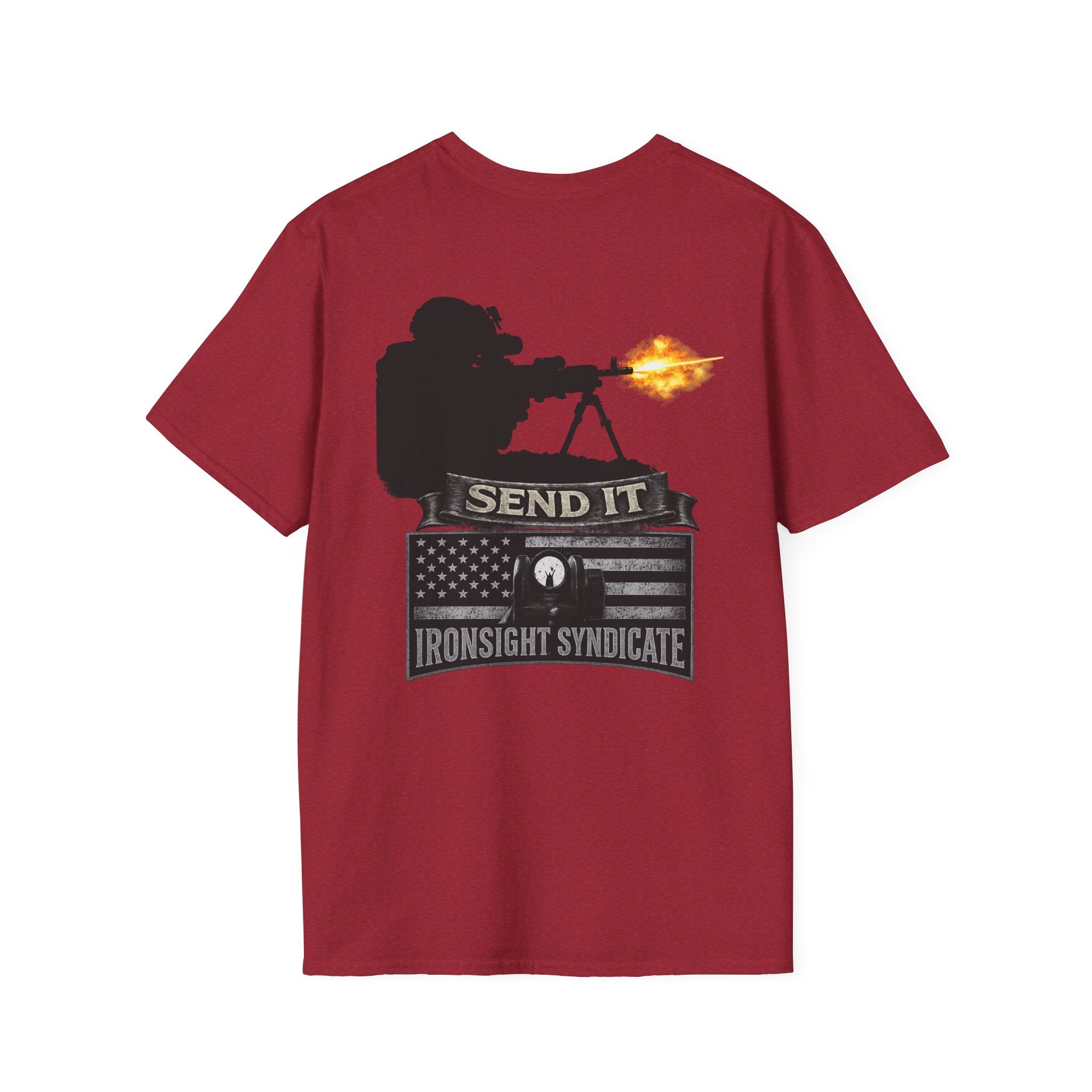 Send it 240B Gunner T-Shirt | Patriotic Military Graphic Tee for Veterans & Patriots, Adult (13 and up), unisex