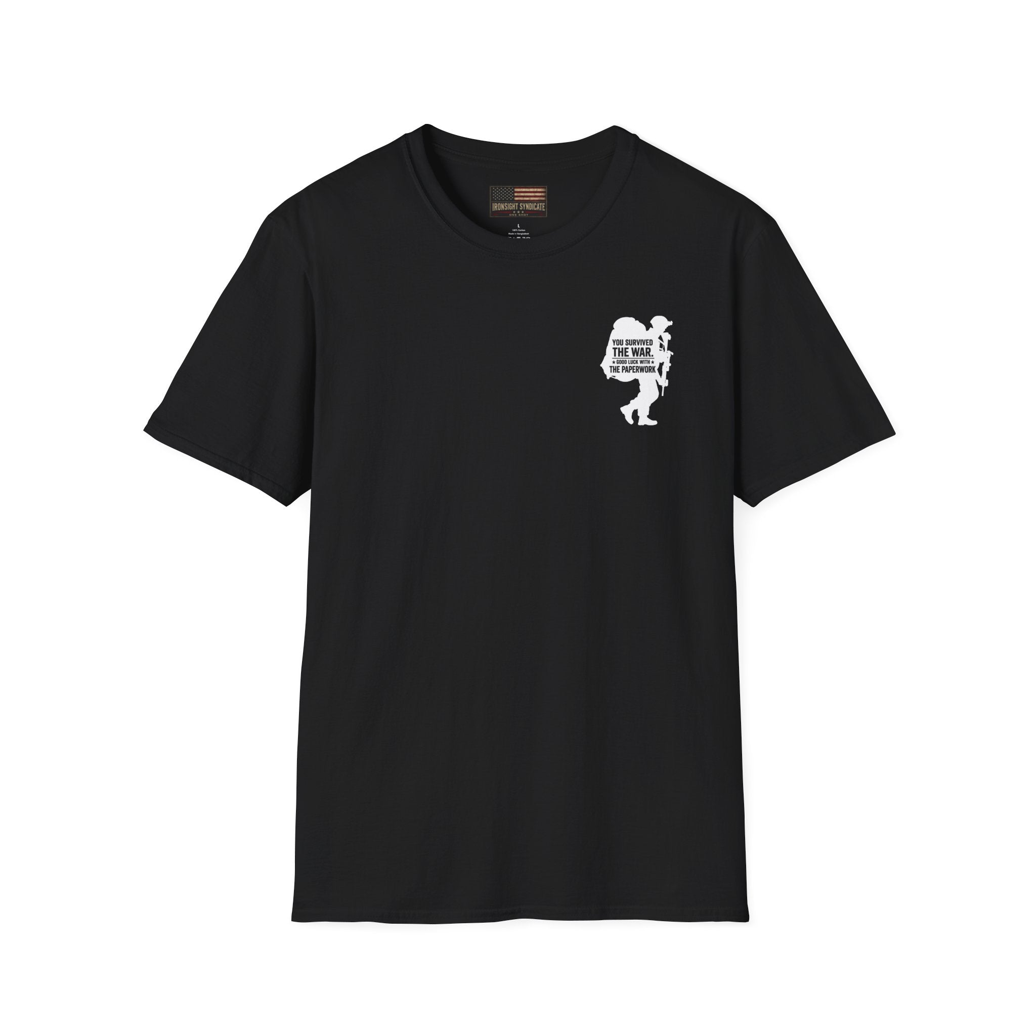 VA Knee Injury Is Denied T-Shirt (White Graphic) | Ironsight Syndicate