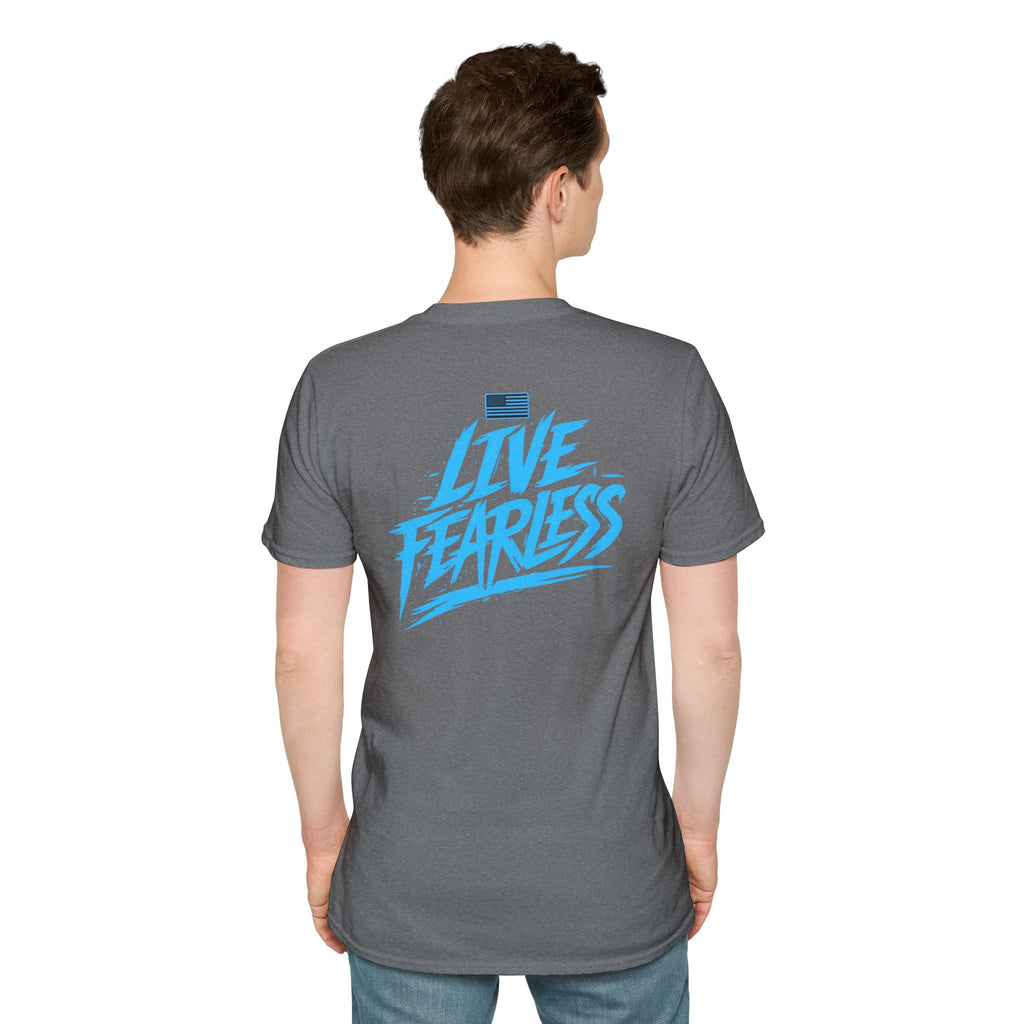 Live Fearless (Blue) Military-Inspired Graphic T-Shirt