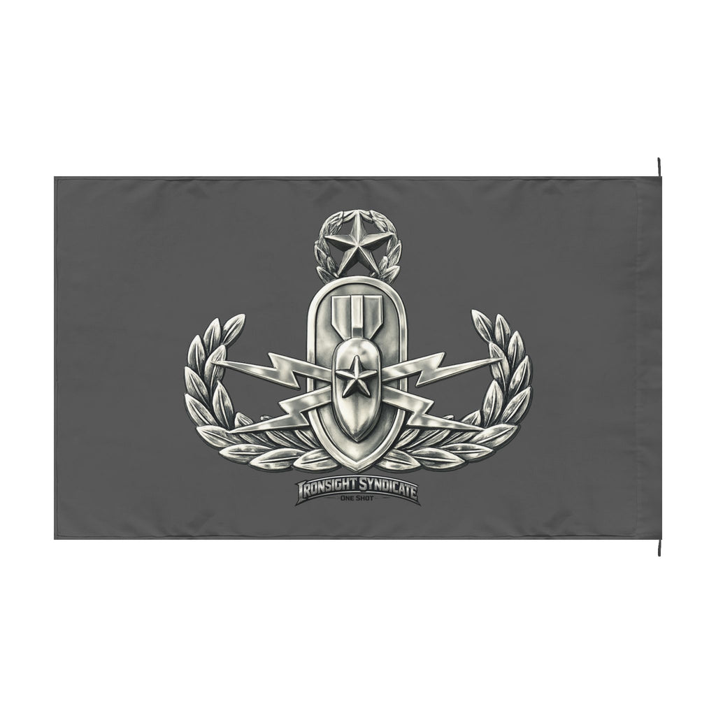Navy EOD Master Tech Emblem Double-Sided Flag — Tactical Badge Banner  Adult (13 and up) unisex