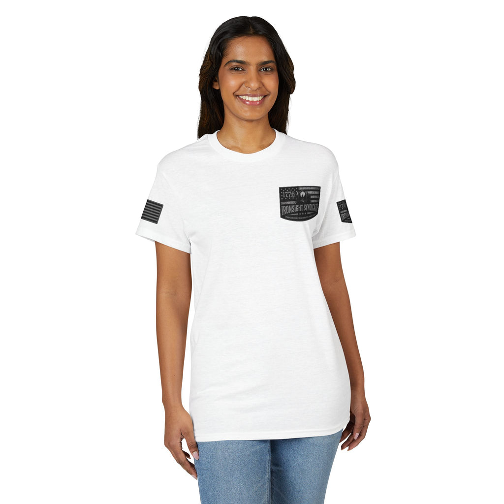 Machine gun George Washington  T-Shirt | Patriotic Military Graphic Tee for Veterans & Patriots, Adult (13 and up), unisex