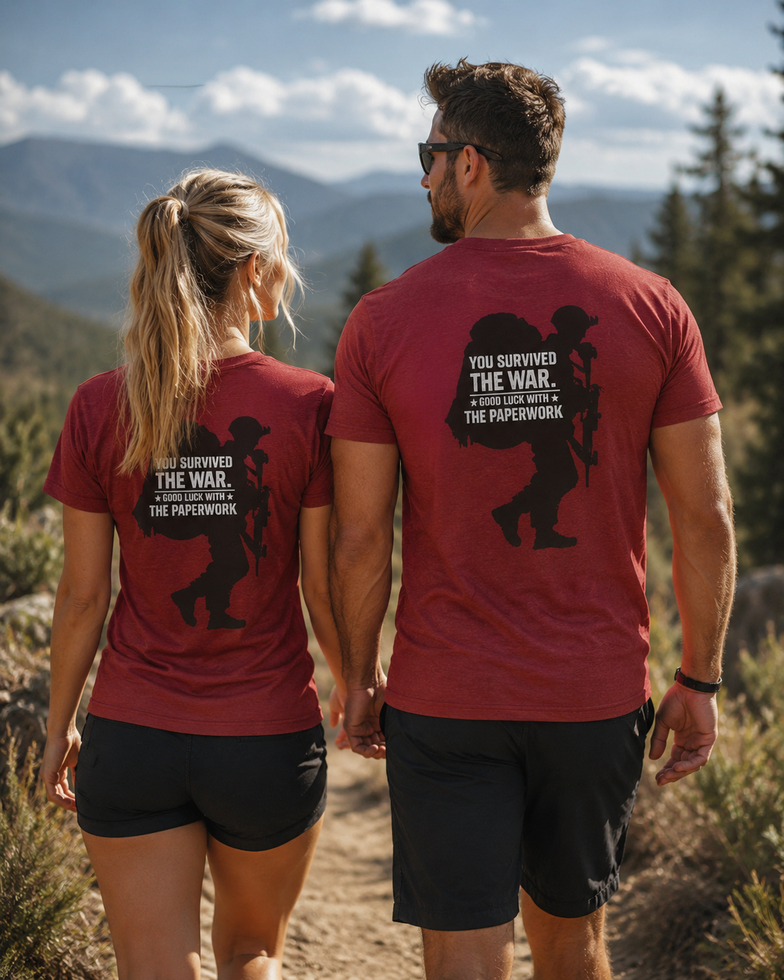 You Survived the War, Good Luck with the Paperwork T-Shirt (Black Graphic)