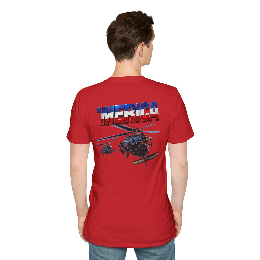 MH-60 Liberty Hawk! Patriotic Ironsight Syndicate T-Shirt | Patriotic Military Graphic Tee for Veterans & Patriots, Adult (13 and up), unisex