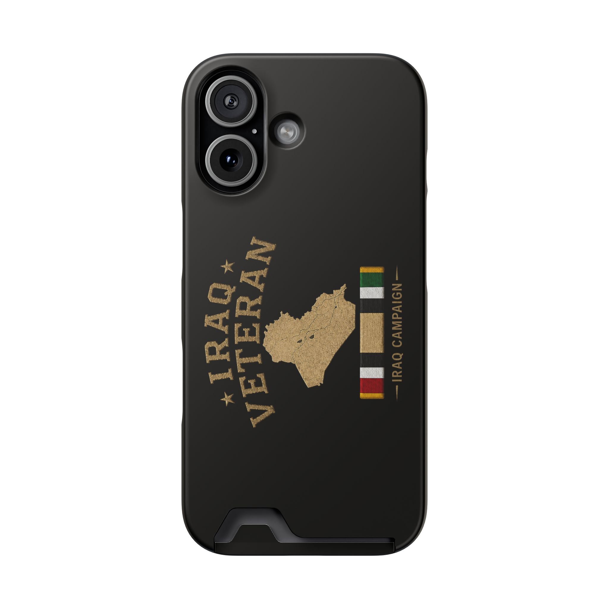 Iraq Veteran Phone Case with Card Holder — Iraq Campaign Service Ribbon
