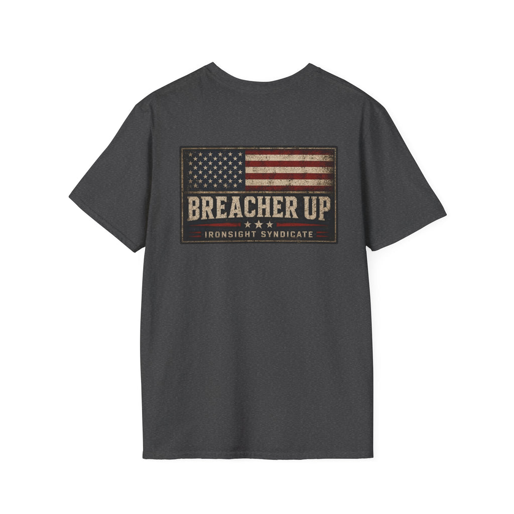 Breacher Up Red While and  Blue T-Shirt, Adult (13 and up), unisex | Patriotic Military Graphic Tee for Veterans & Patriots, Adult (13 and up), unisex