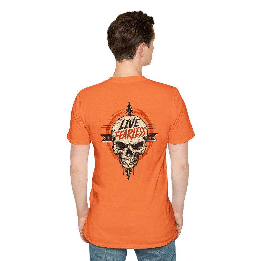Live Fearless Skull Military T-Shirt (Front and Back) | Ironsight Syndicate