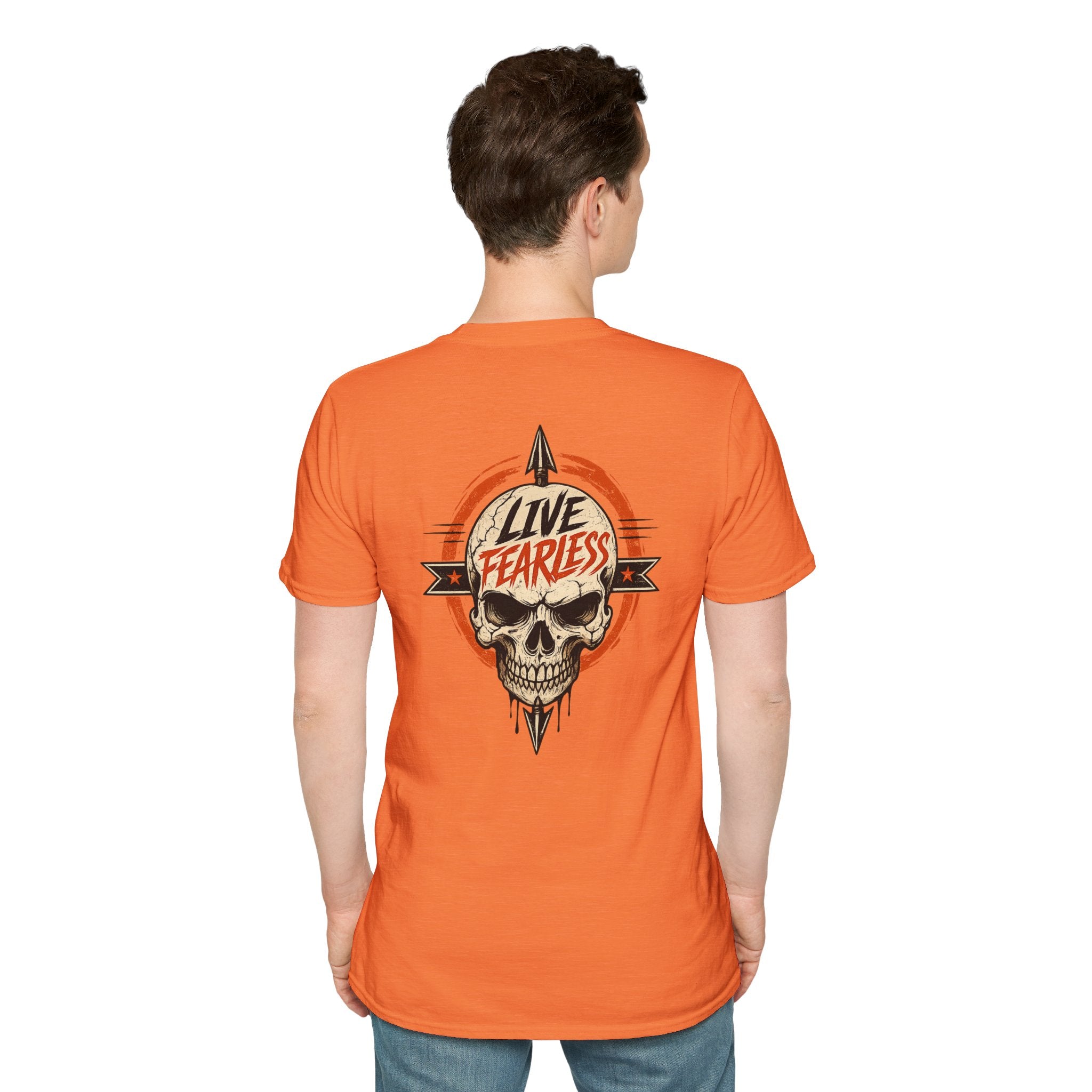 Live Fearless Skull Military T-Shirt (Front and Back) | Ironsight Syndicate