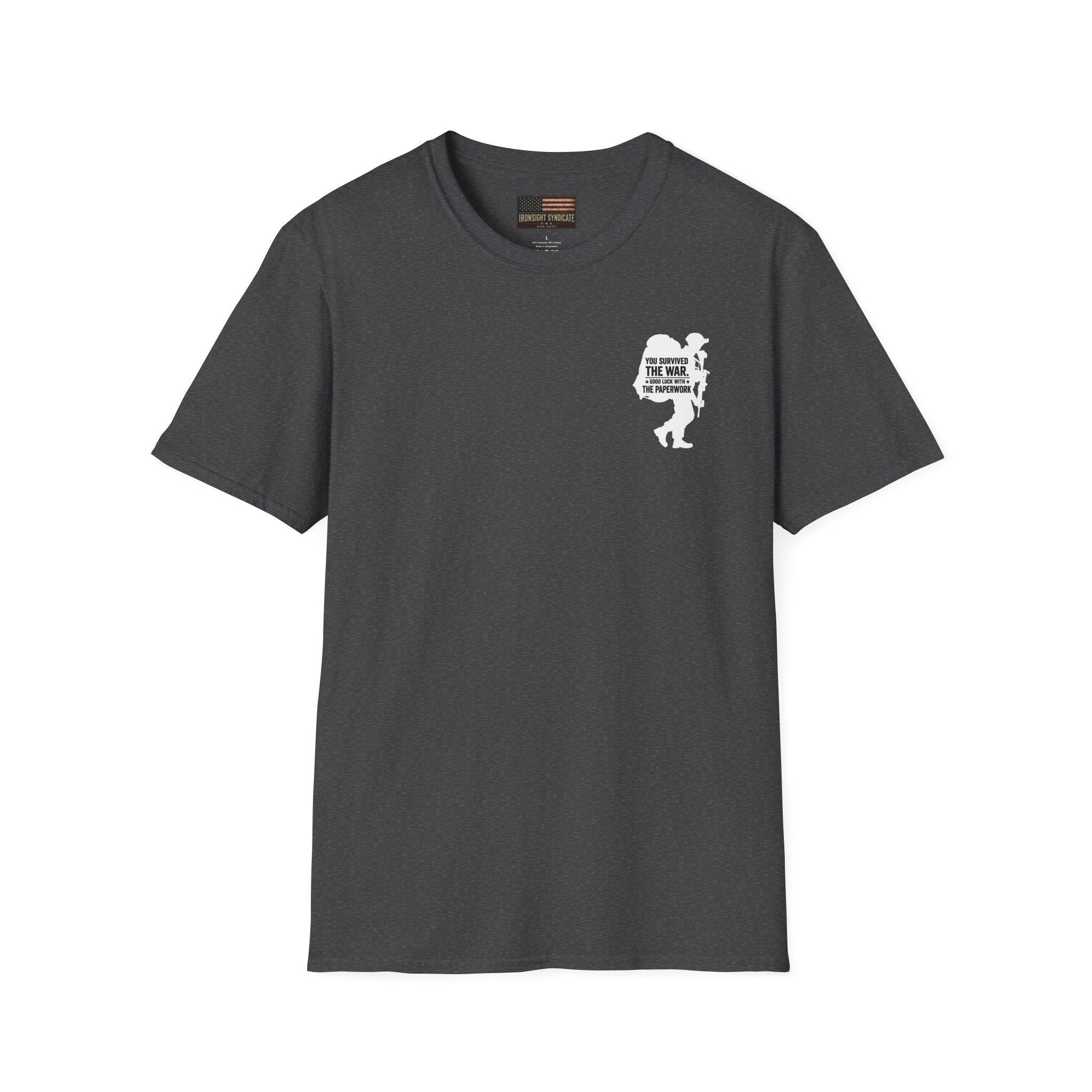 VA Knee Injury Is Denied T-Shirt (White Graphic) | Ironsight Syndicate