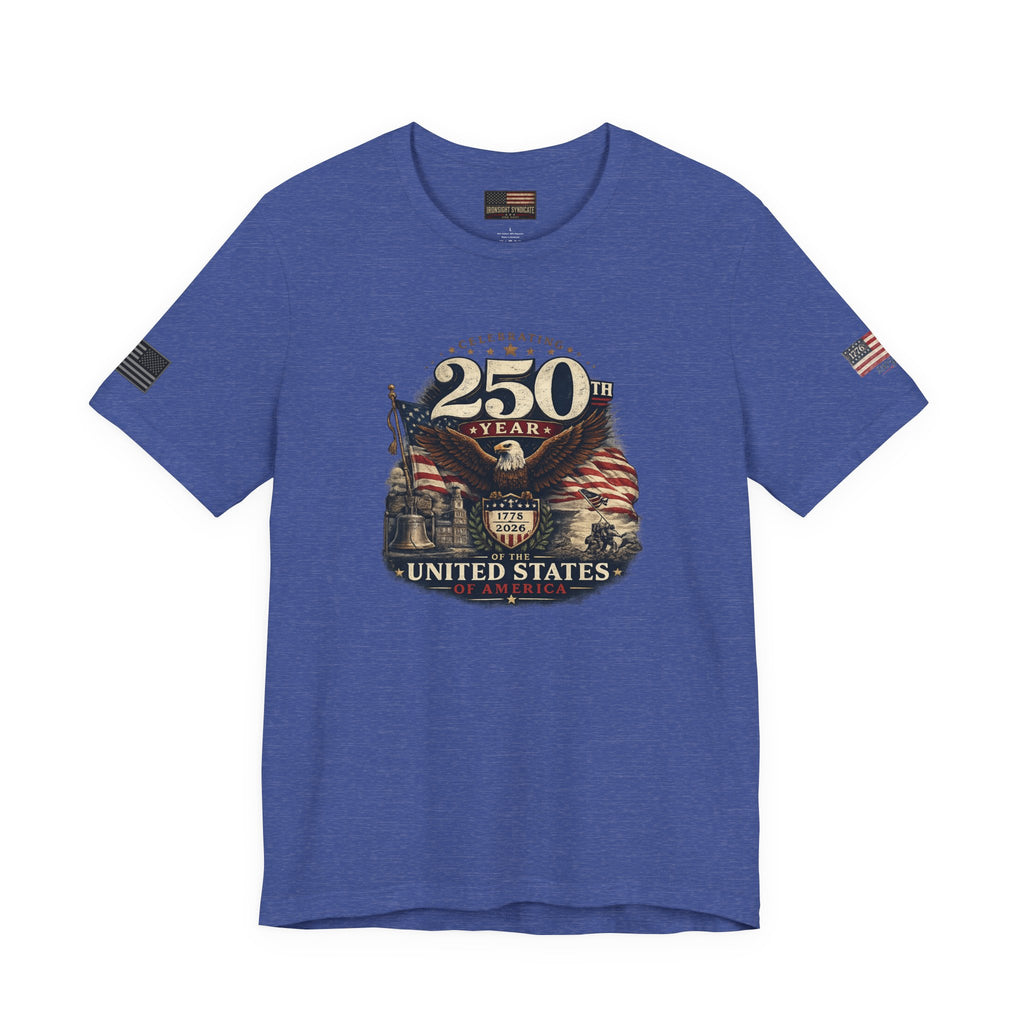 America 250th Anniversary T-Shirt | Patriotic Eagle & American Flag Shirt | 1776-2026 United States Tee front and back