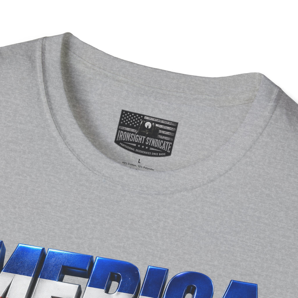F22 Merica! Patriotic Ironsight Syndicate T-Shirt | Patriotic Military Graphic Tee for Veterans & Patriots, Adult (13 and up), unisex