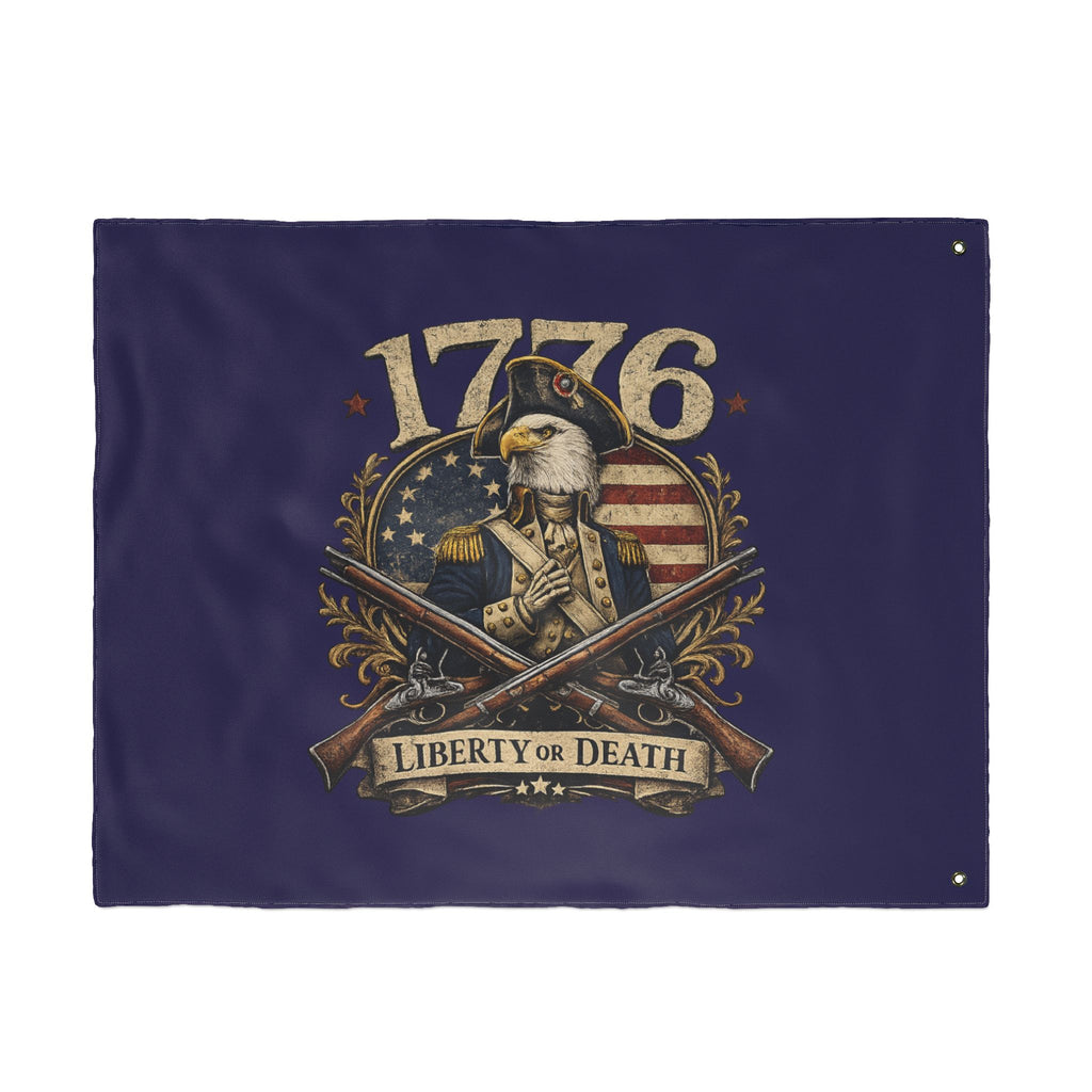 1776 Liberty or Death Bald Eagle American Flag | Patriotic Revolutionary War Banner for Veterans & Patriots
