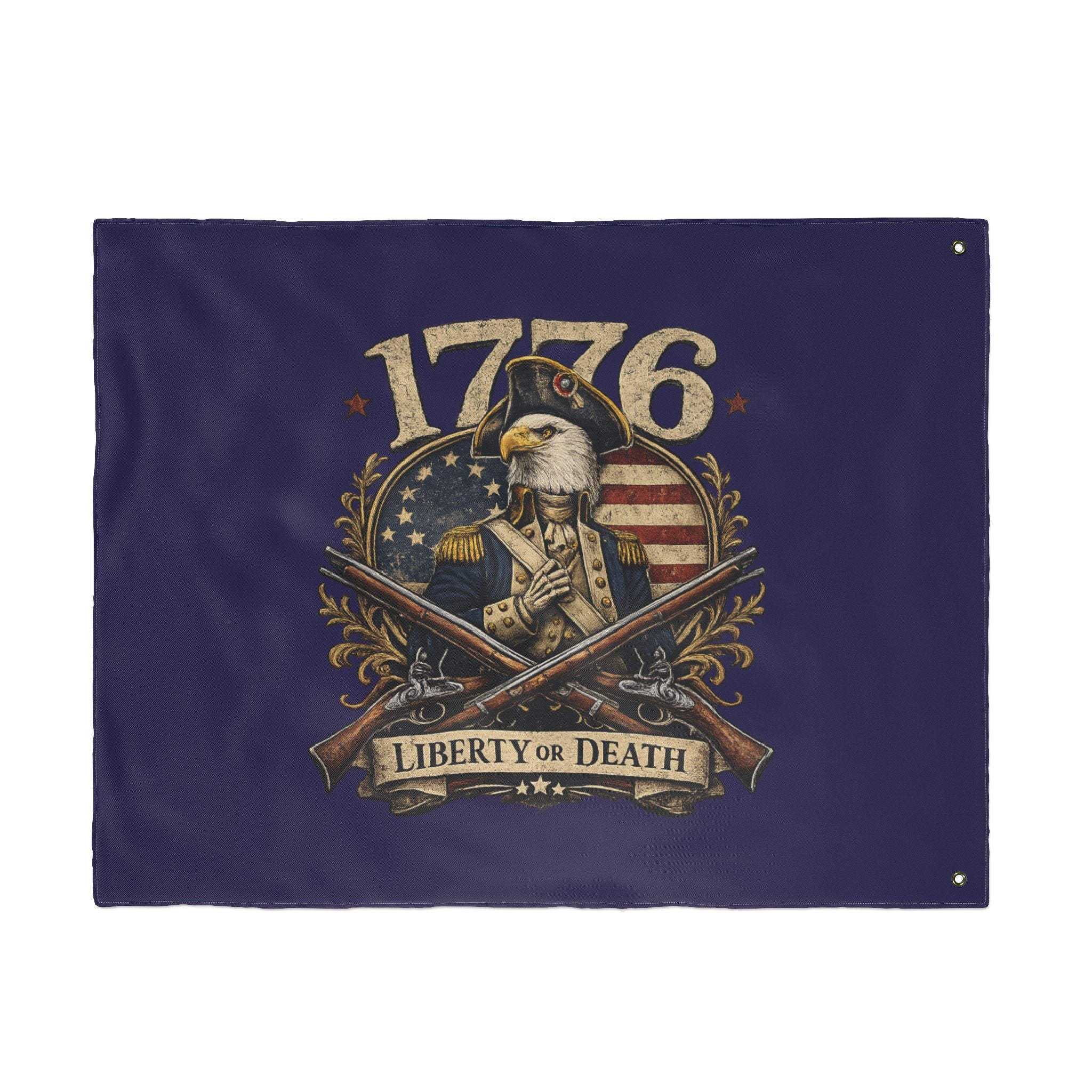 1776 Liberty or Death Bald Eagle American Flag | Patriotic Revolutionary War Banner for Veterans & Patriots
