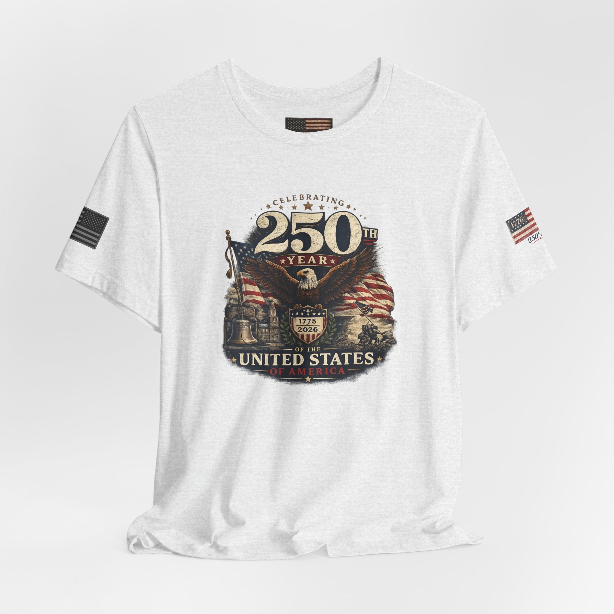 America 250th Anniversary T-Shirt | Patriotic Eagle & American Flag Shirt | 1776-2026 United States Tee front and back